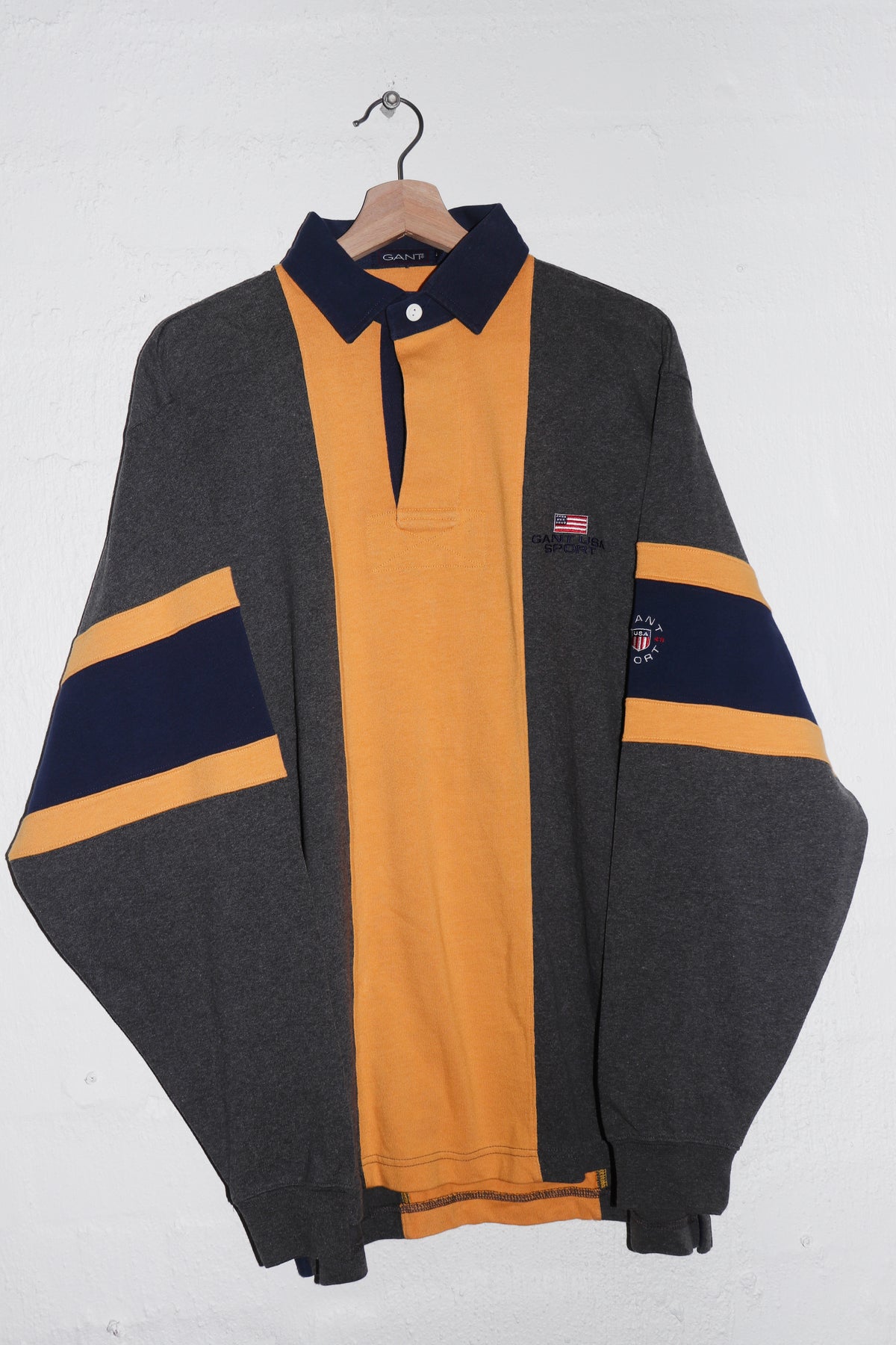 Vintage Gant Embroidered Logo Rugby Polo Jumper (L-XL)