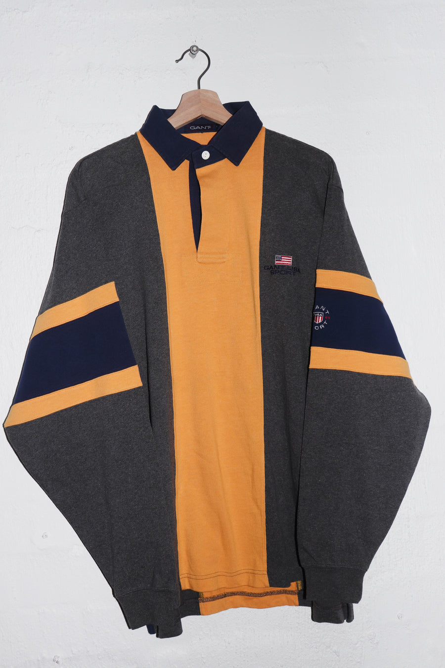 Vintage Gant Embroidered Logo Rugby Polo Jumper (L-XL)