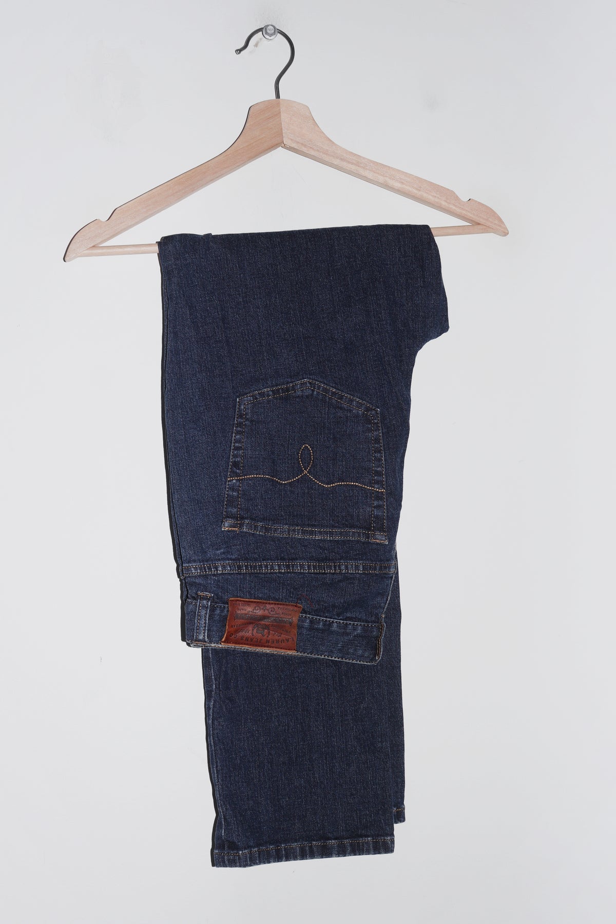 Vintage Ralph Lauren Green Label Leather Patch Denim Jeans (8-10)