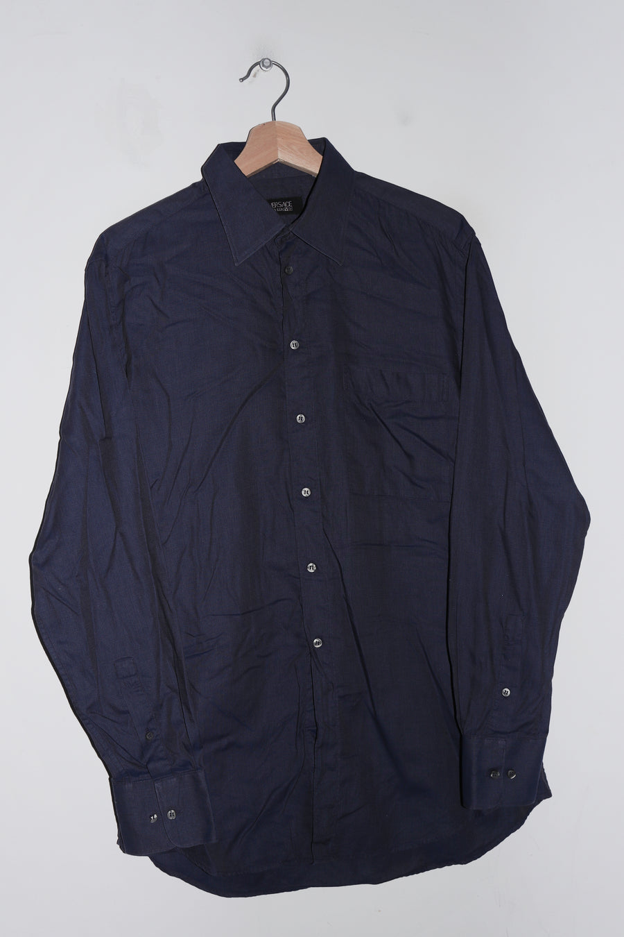 Vintage Versace Classic V2 Navy Button Up Shirt (L)