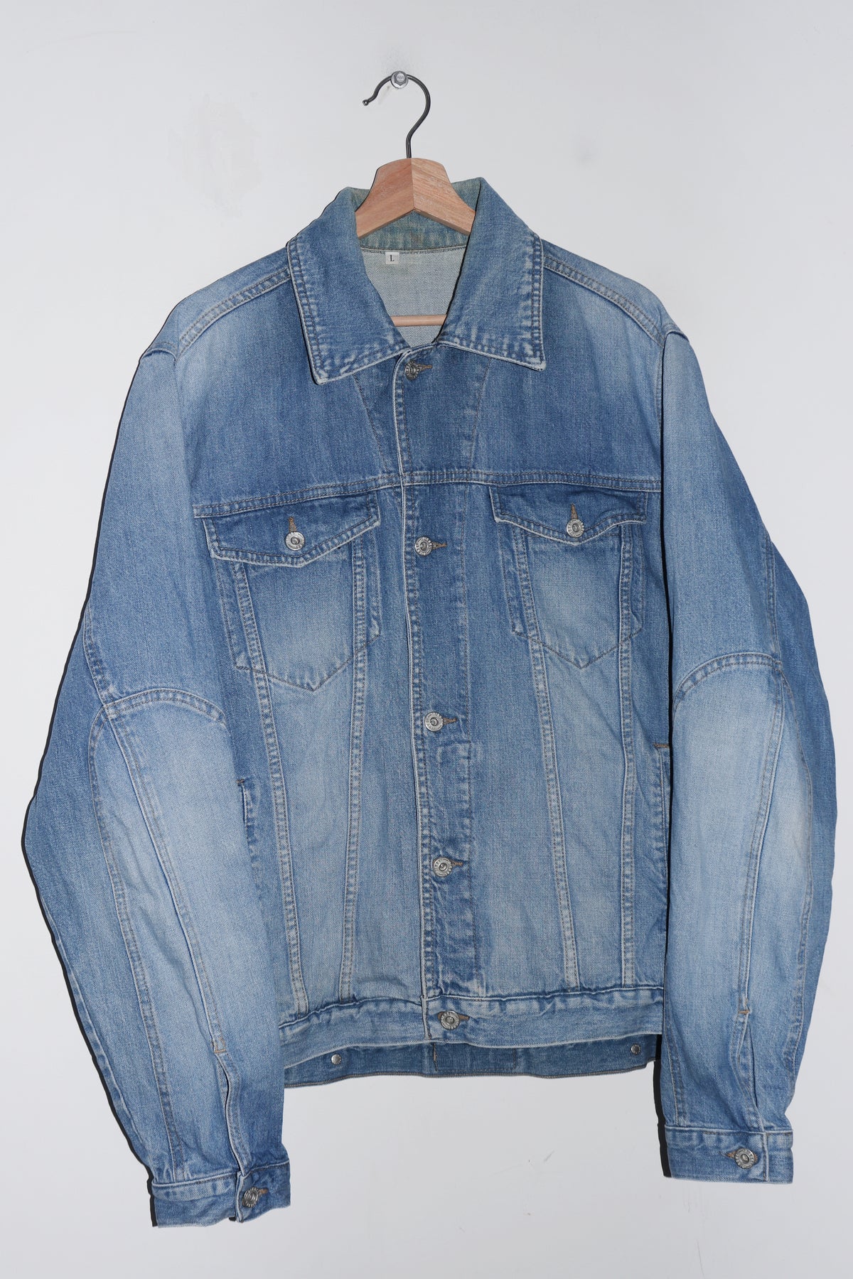 Vintage Diesel Patch Logo Thick Cropped Trucker Denim Jacket (L)