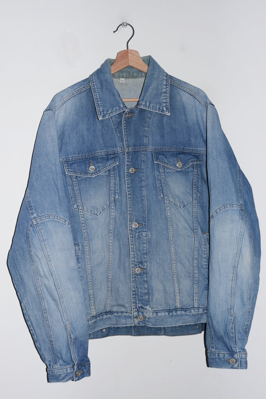 Vintage Diesel Patch Logo Thick Cropped Trucker Denim Jacket (L)