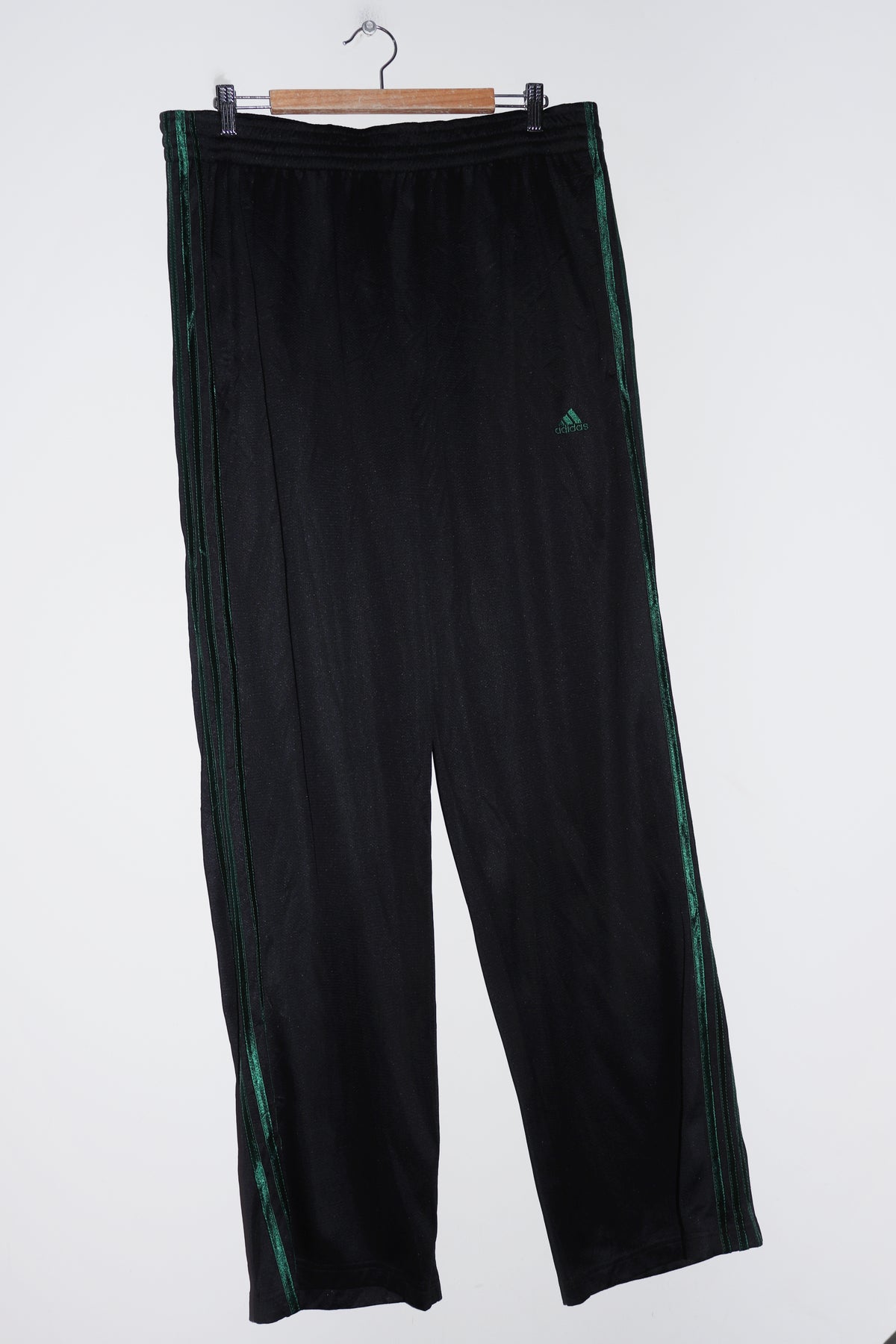 Vintage Adidas Embroidered Logo Black Track Pants (2005) (38-42)