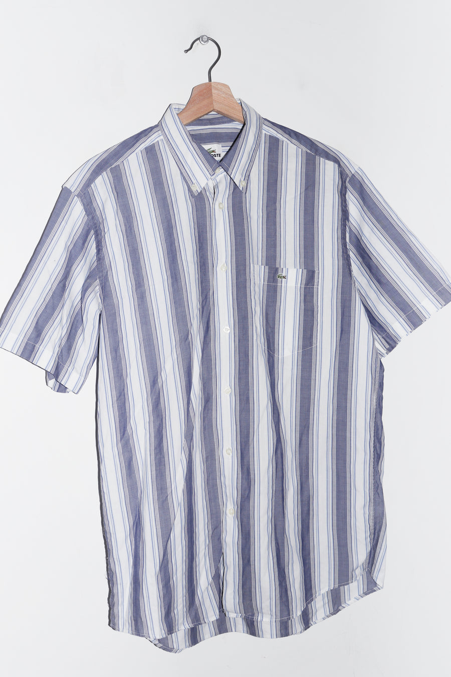 Lacoste Embroidered Logo Striped Short Sleeve Shirt (M)