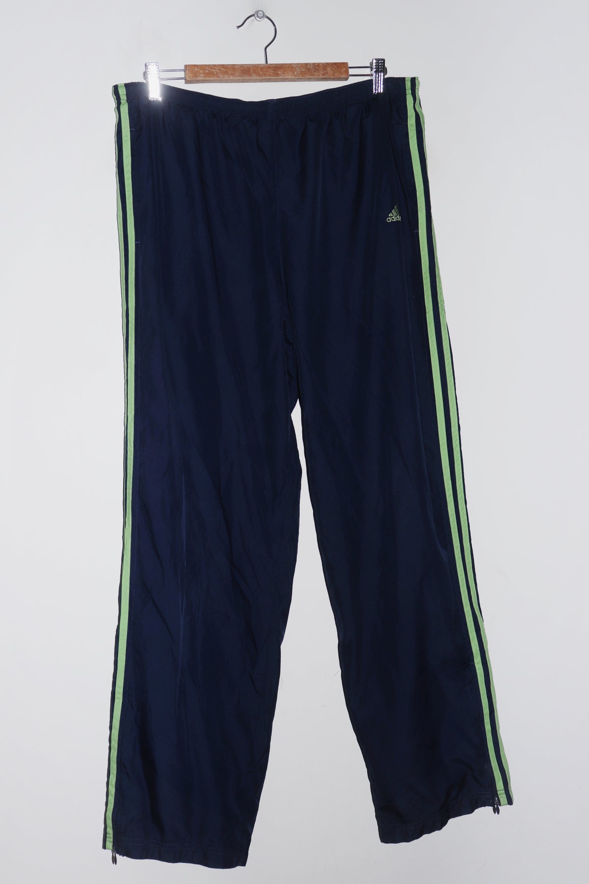 Vintage Adidas Embroidered Logo Baggy Navy Track Pants (34-38)