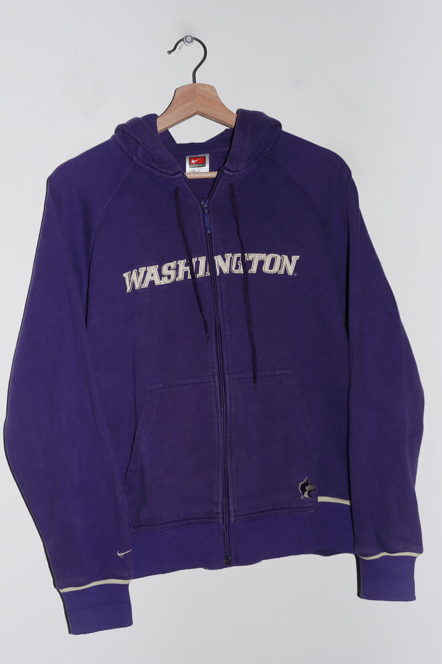 Vintage Nike Washington College Spellout Cotton Zip Up Jacket (L)
