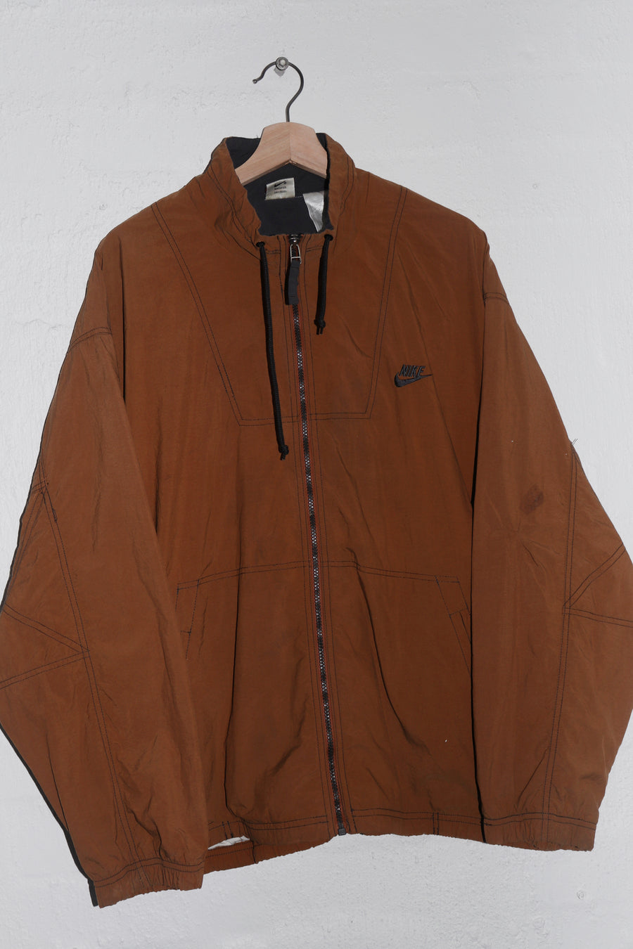 Vintage 90s Nike Embroidered Swoosh Sand Track Jacket (L)