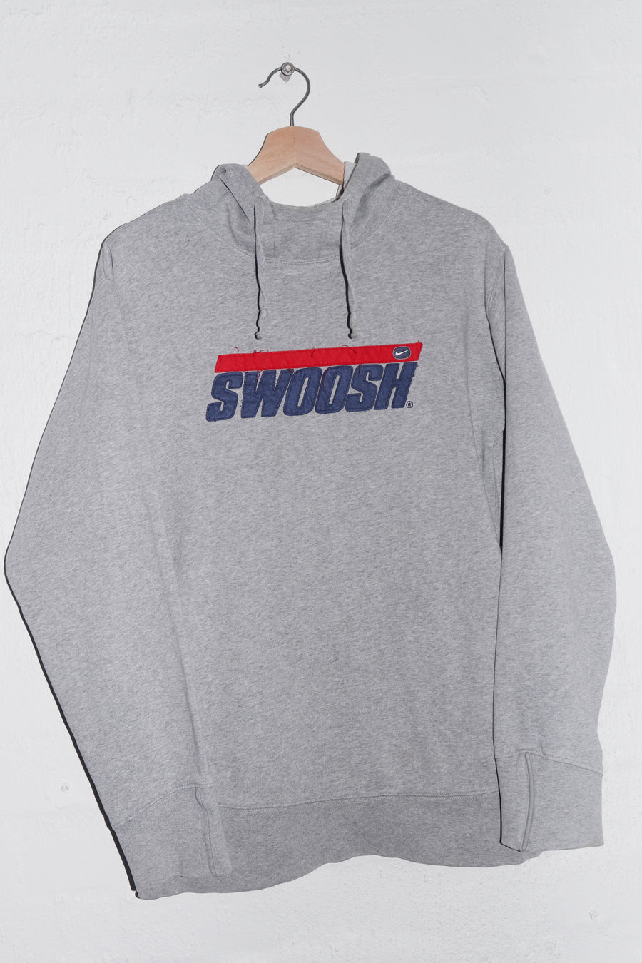 Vintage Nike Embroidered Swoosh Grey Hoodie (M)