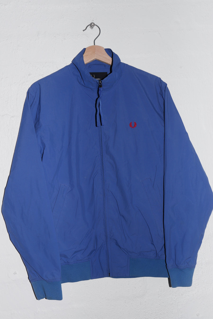 Old School Fred Perry Embroidered Logo Blue Outerwear Jacket (M)