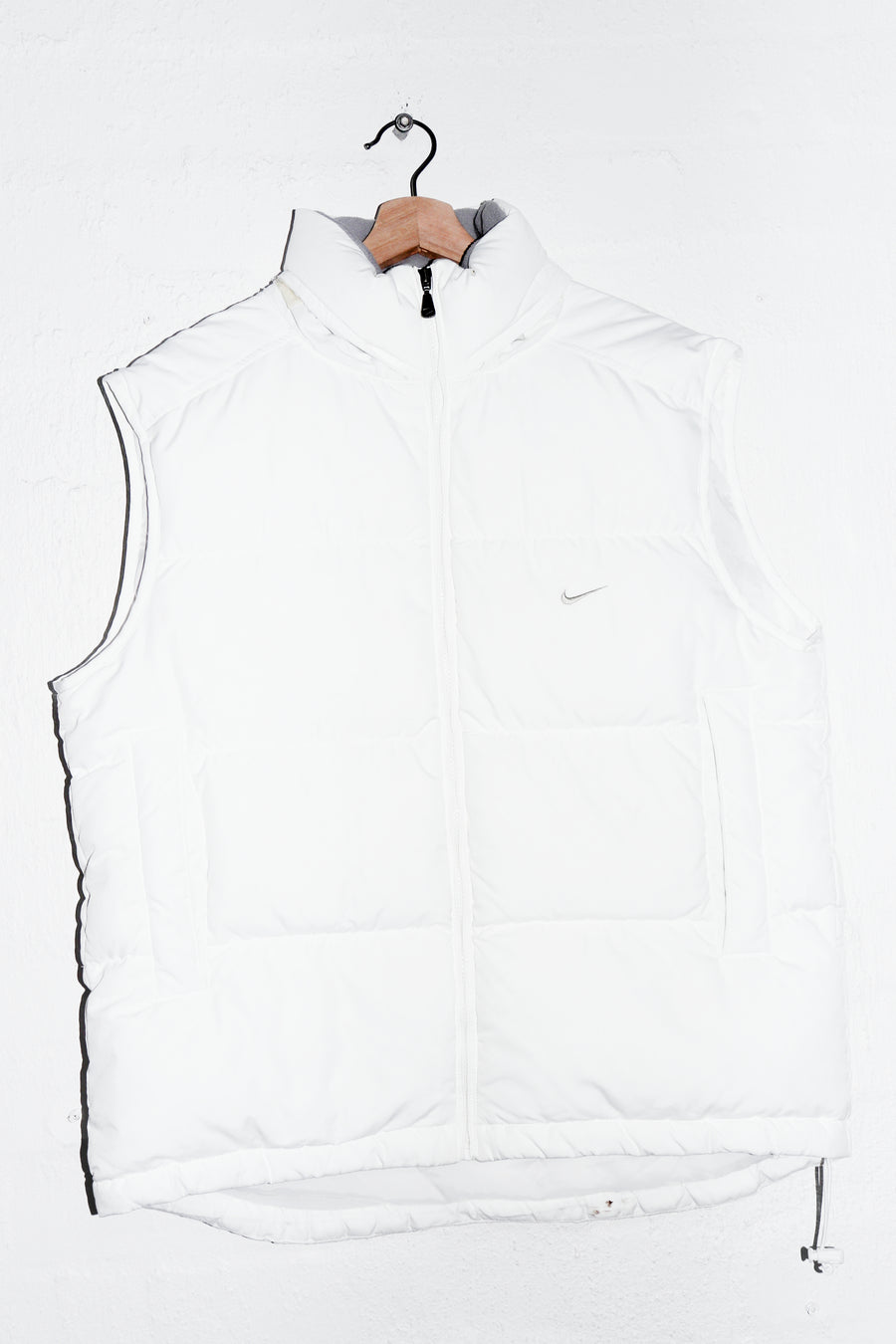 Vintage Nike Mini Swoosh White Duck Down Puffer Vest (M)