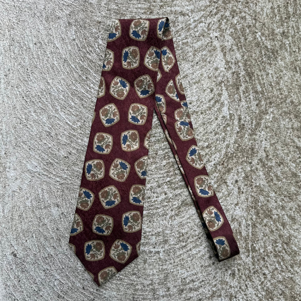 Vintage Nazario Parisi Full Print Graphic Silk Tie
