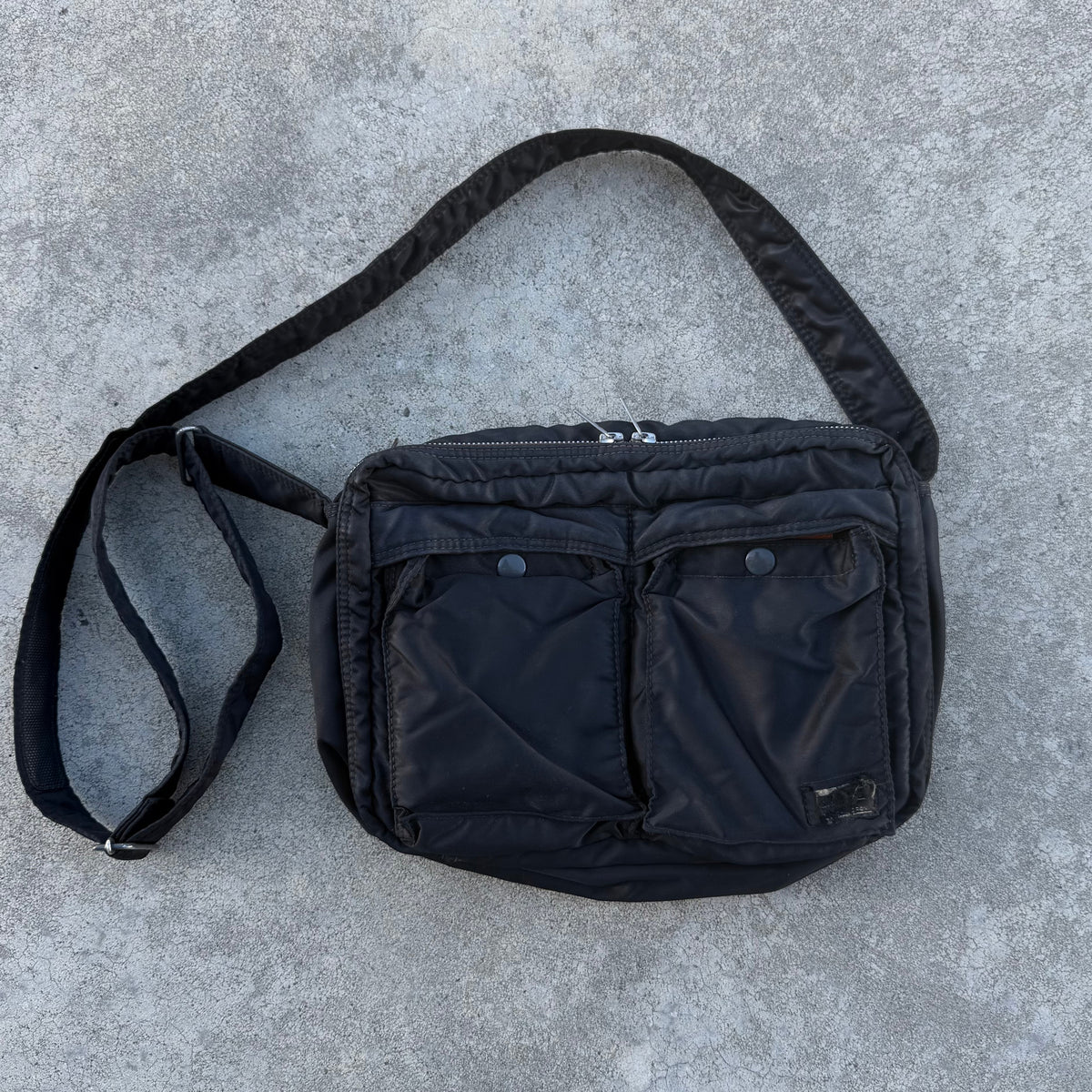 Porter Yoshida Tokyo Nylon Black Large Tanker Crossbody Bag