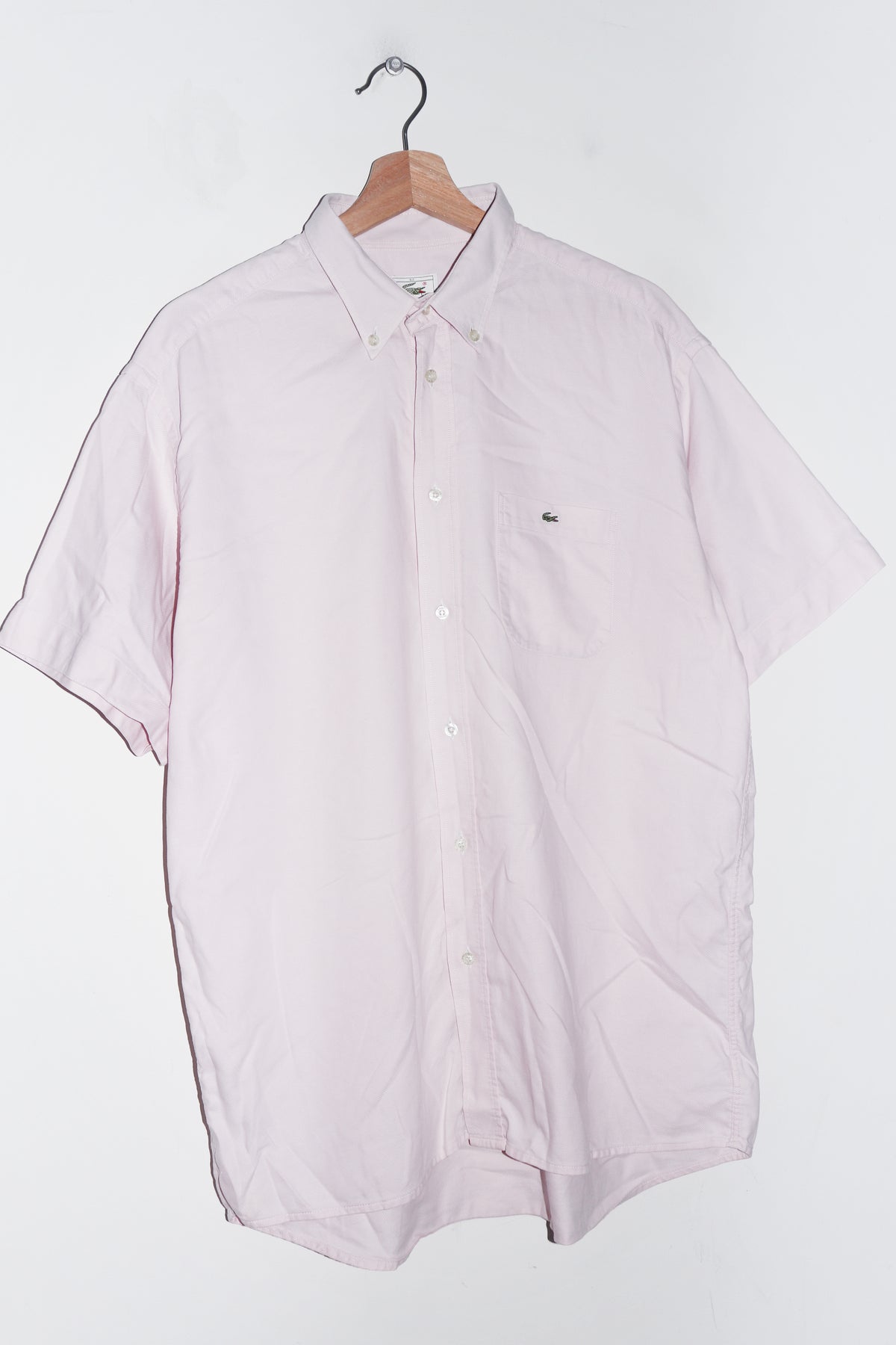 Lacoste Embroidered Logo Pink Short Sleeve Shirt (L)