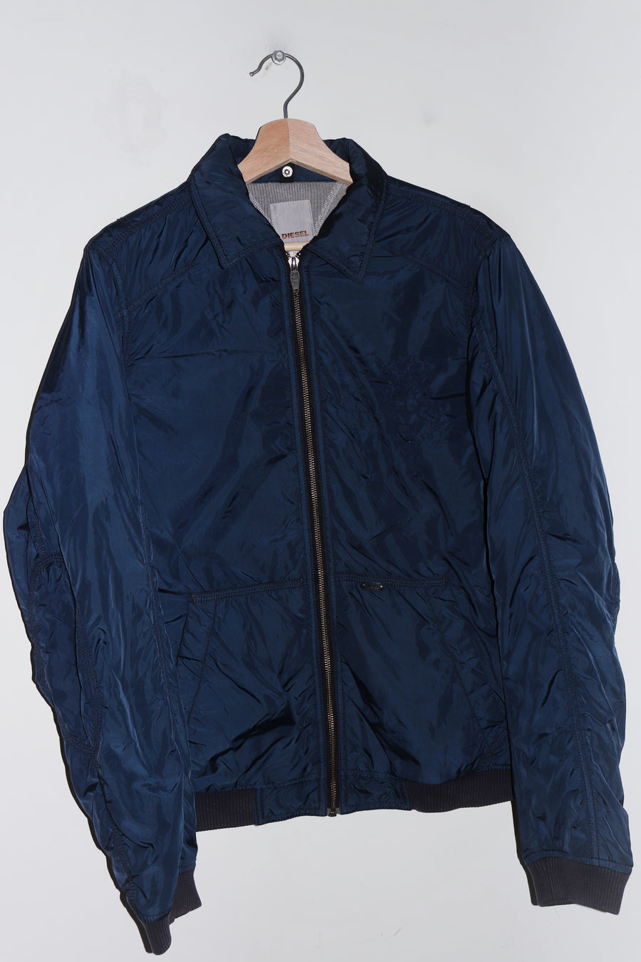 Diesel Embroidered Graphic Navy Collared Outerwear Jacket (M)