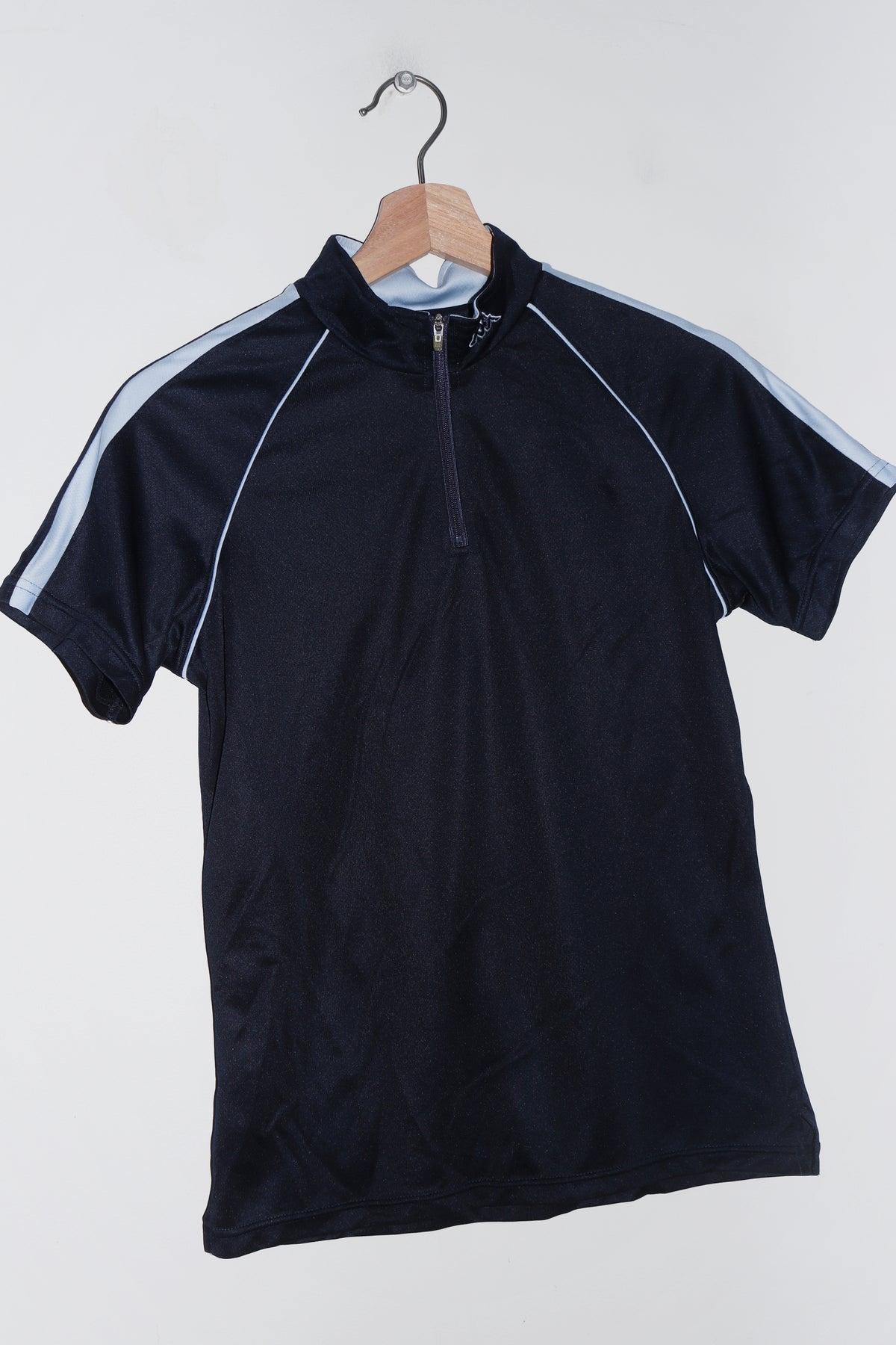 Old School Kappa Embroidered Neck Logo Navy Quarter Zip Jersey (S)