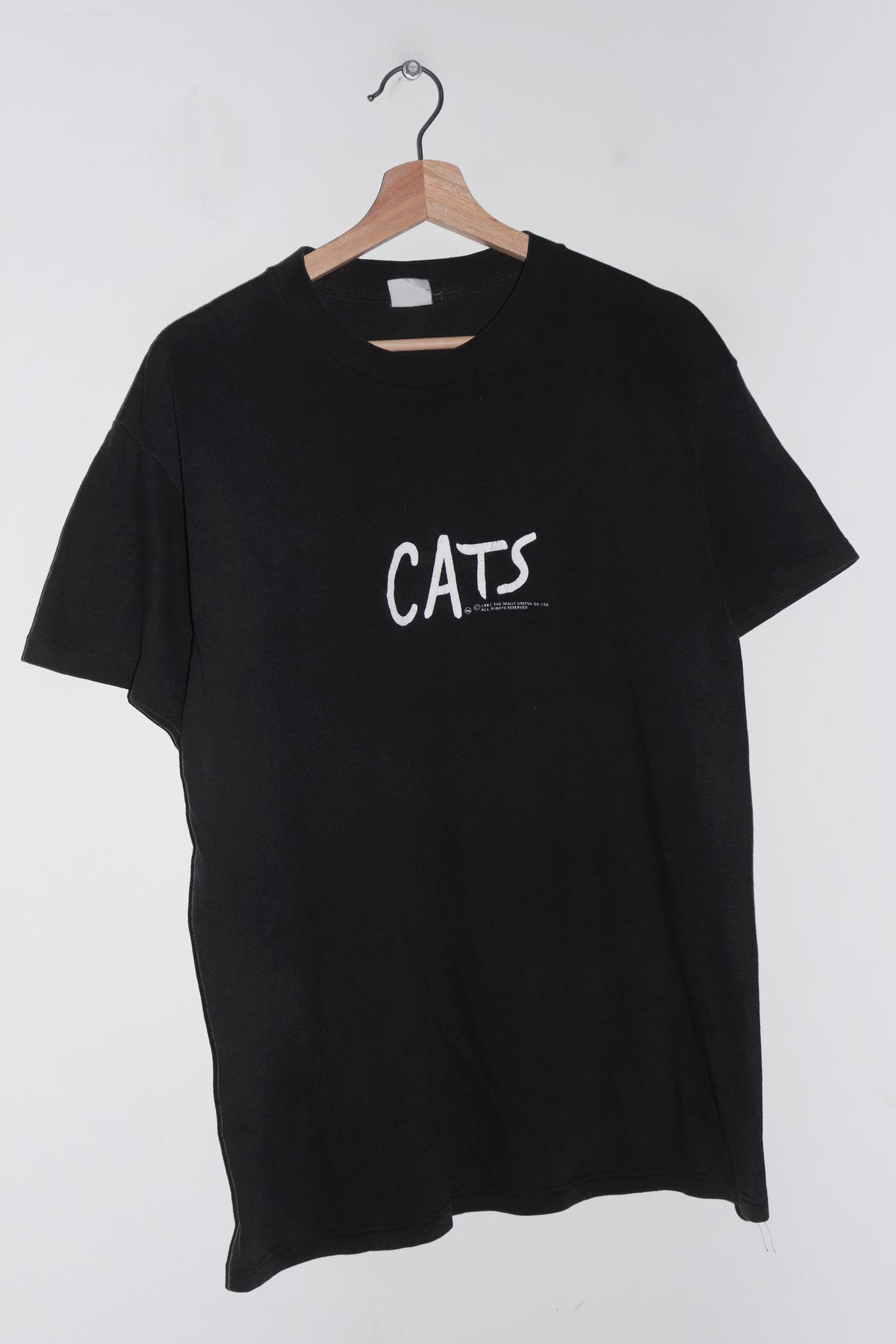 Vintage 80s Cats Musical Double Sided Faded Black Graphic Tee (M)