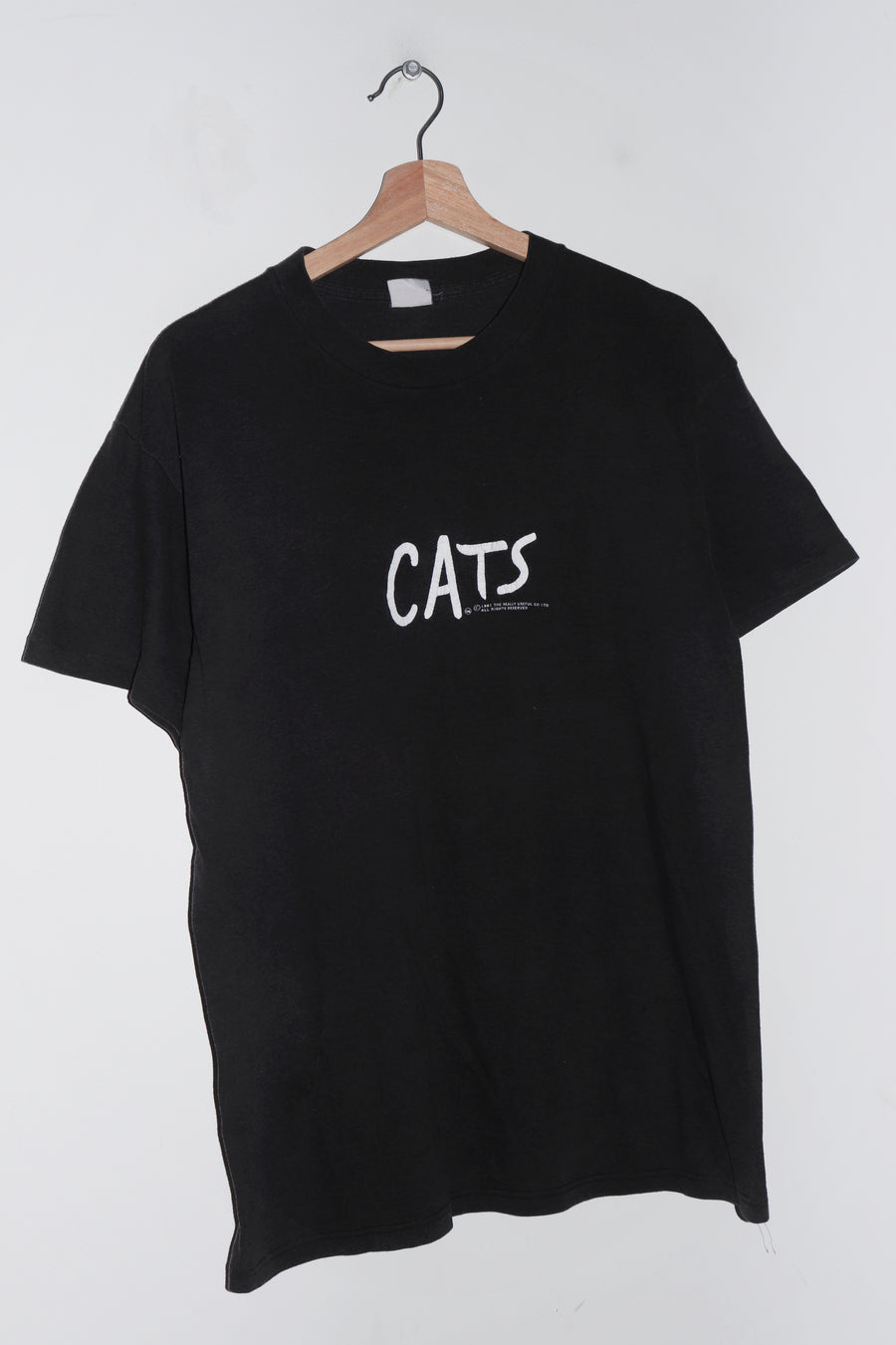 Vintage 80s Cats Musical Double Sided Faded Black Graphic Tee (M)
