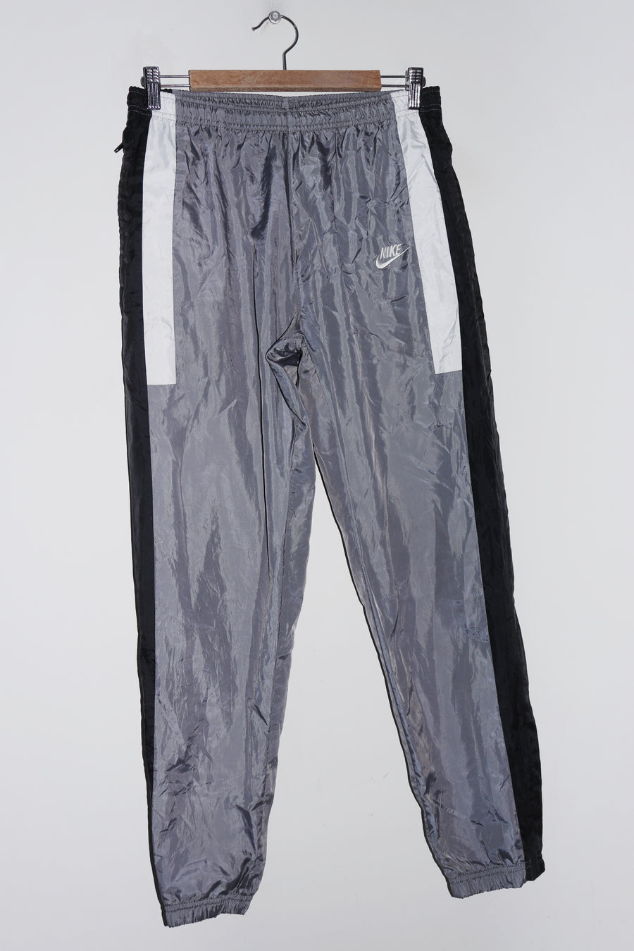 Nike Embroidered Swoosh Silver Track Pants (28-30/8-10)