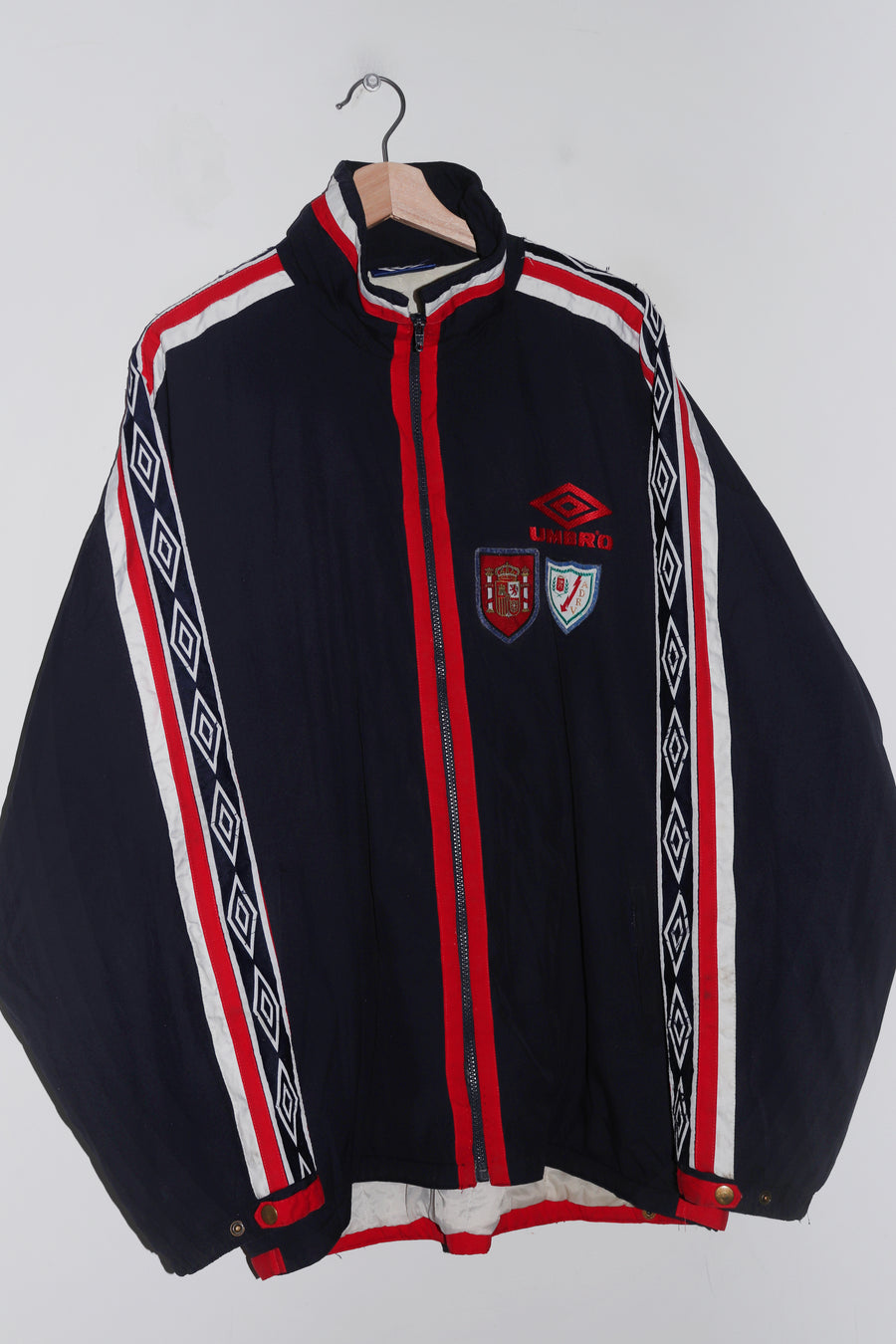 Vintage 90s Umbro Spain Football Patches Thick Padded Training Jacket (XL)