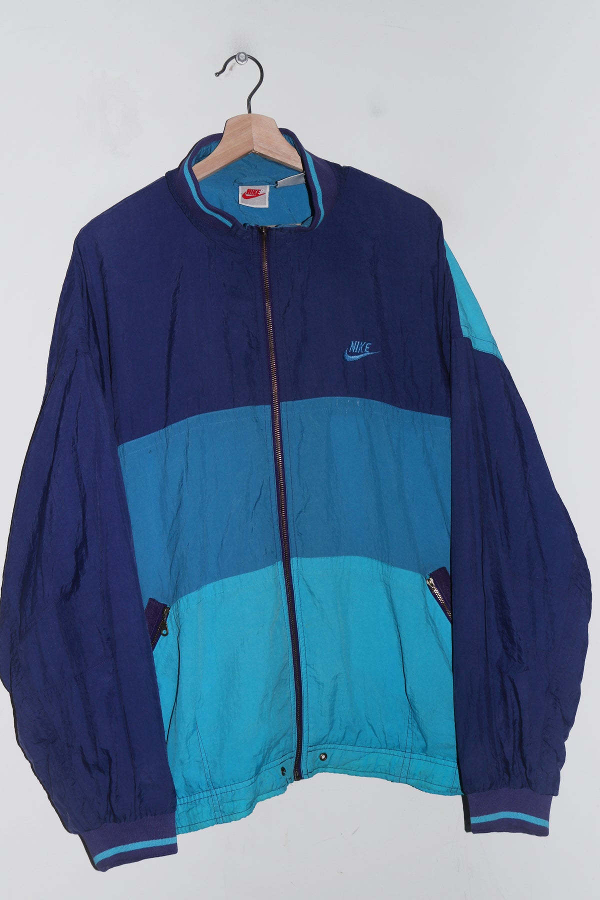Vintage 90s Nike Sports Embroidered Swoosh Thick Colour Block Track Jacket(L-XL)