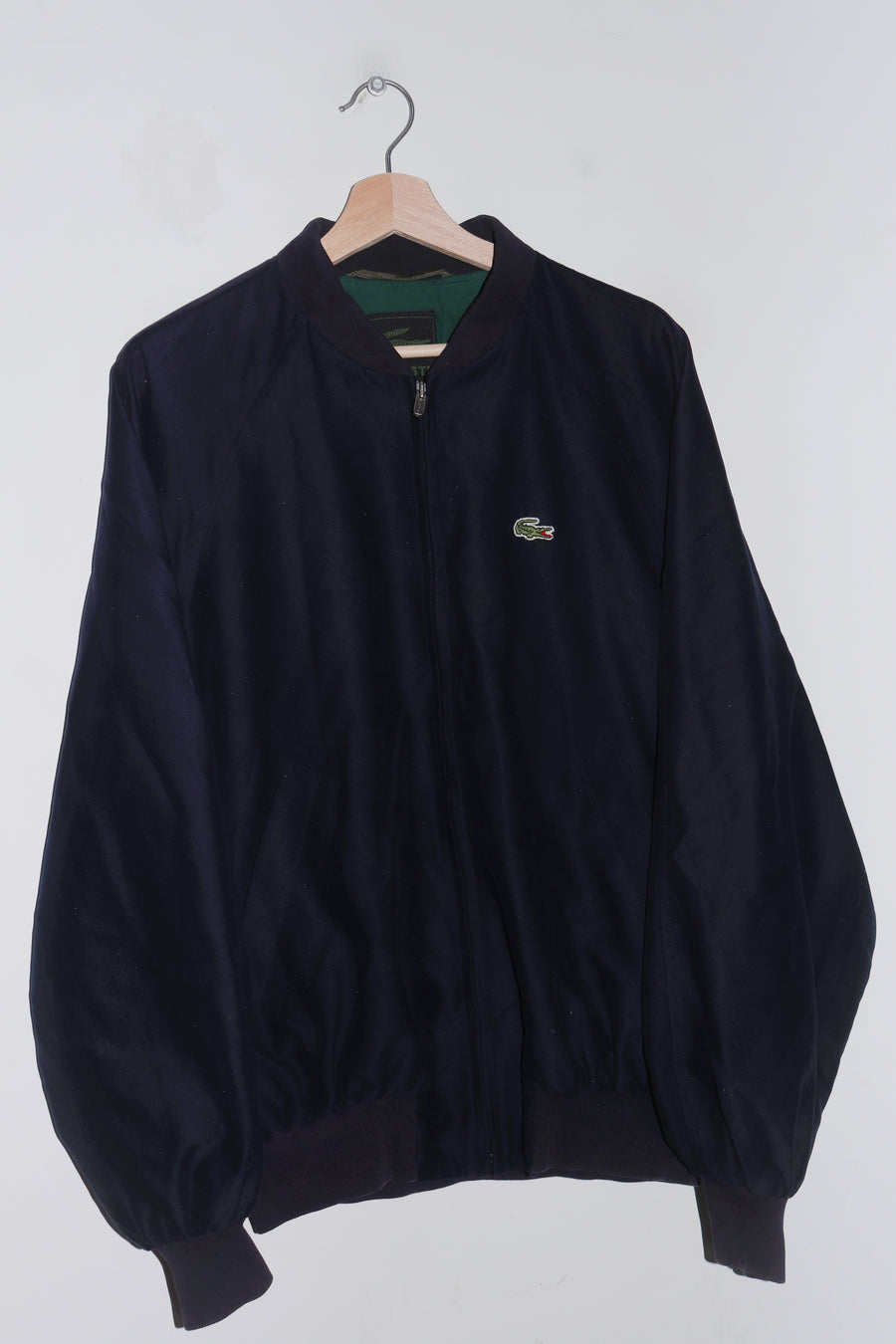 Vintage 90s Lacoste Embroidered Logo Navy Swing Jacket (L)