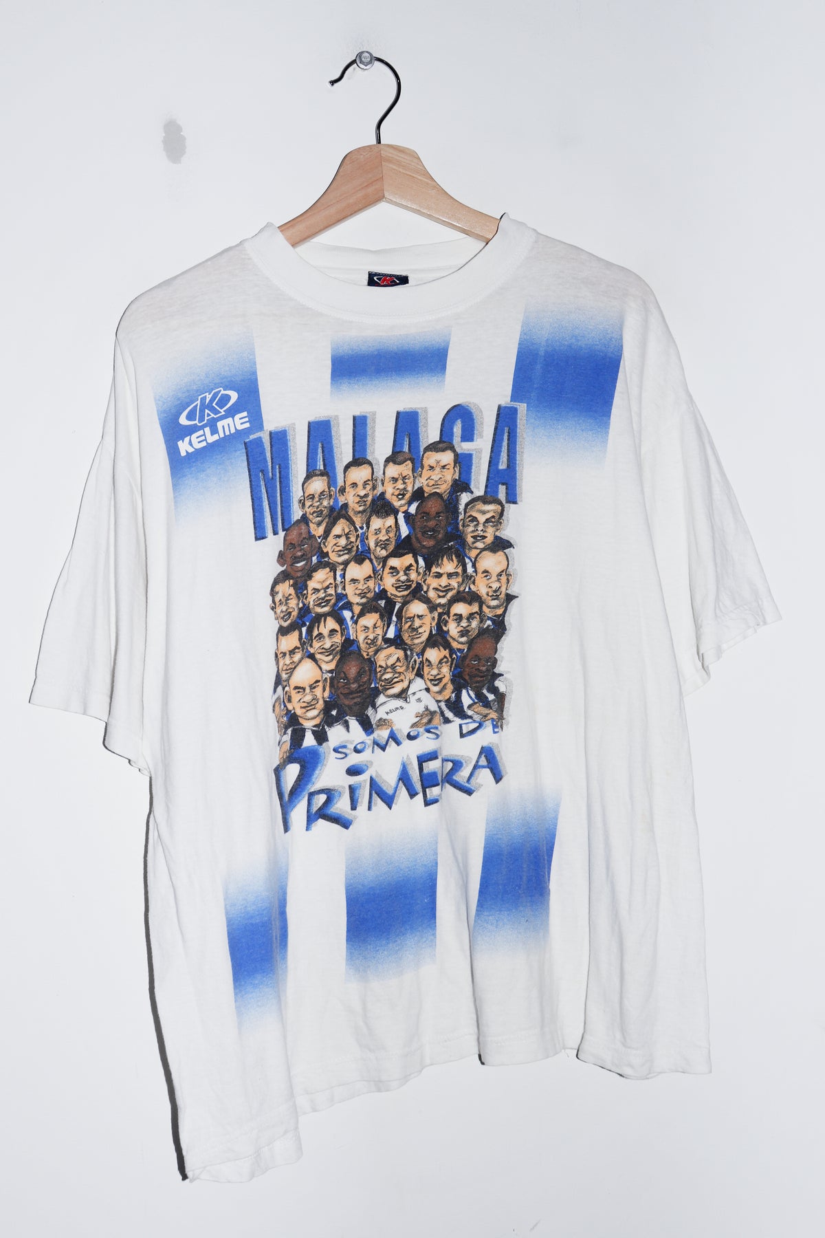 Vintage Kelme Malaga Caricature Football Graphic Tee (M)