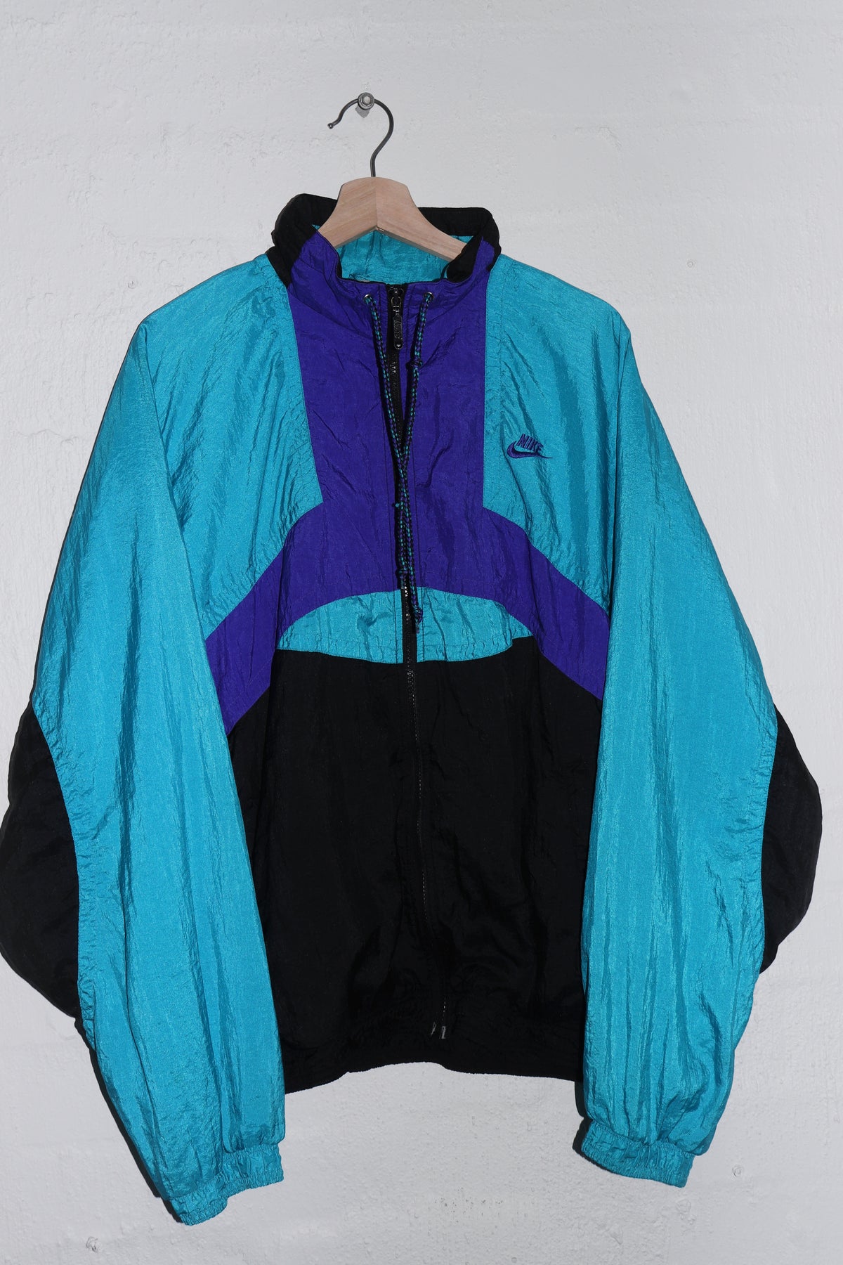 Vintage 90s Nike Embroidered Swoosh Colour Block Track Jacket (L)