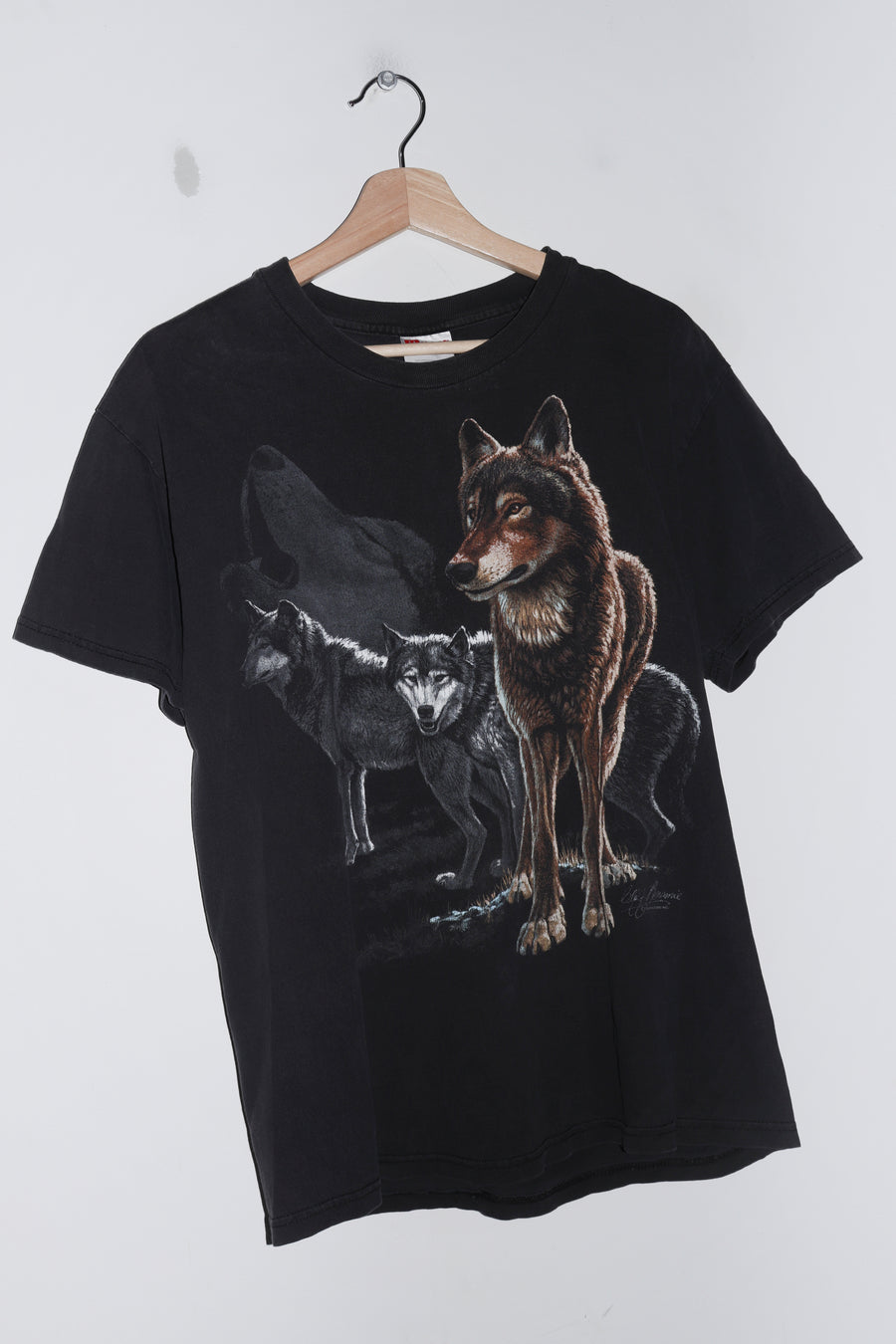 Vintage 90s Wolf Graphic Tee (S/S-M)
