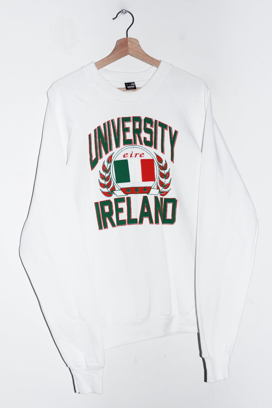 Vintage 80s University of Ireland Puff Print Varsity Graphic Sweatshirt (M-L)