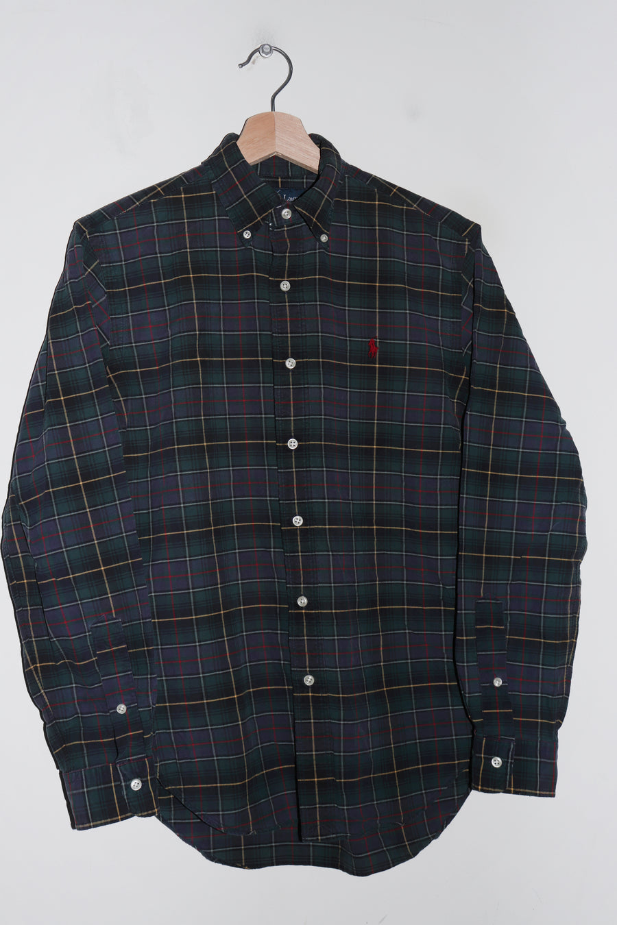 Vintage Polo Ralph Lauren Embroidered Logo Checkered Button Up Shirt (S-M/M)