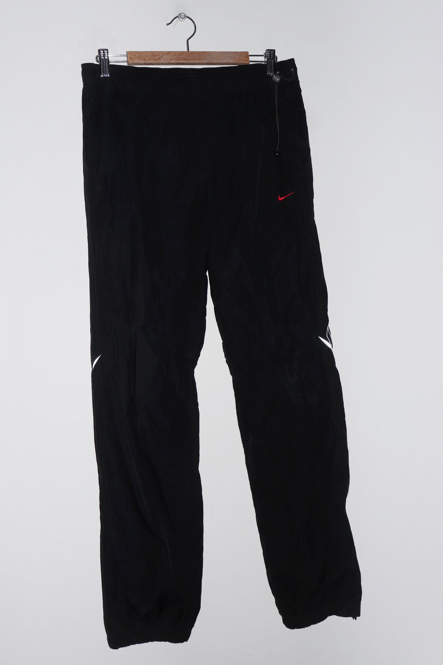 Vintage 2000s Nike Embroidered Swoosh Baggy Black Track Pants (28-30)