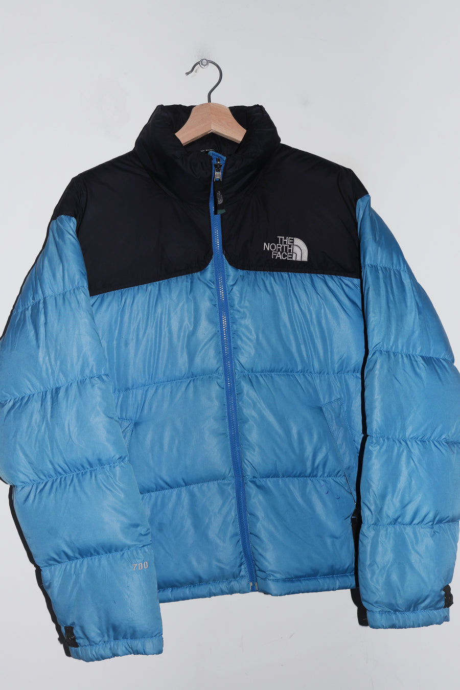 Vintage North Face Thick Duck Down 700 Series Blue Nuptse Puffer Jacket (M-L)