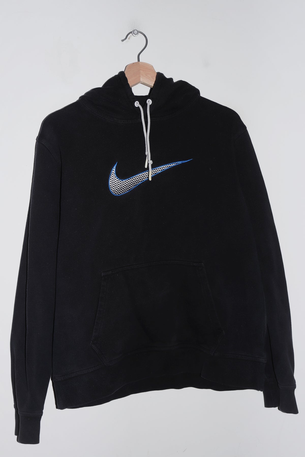 Nike Embroidered Large Swoosh Faded Black Hoodie (M)