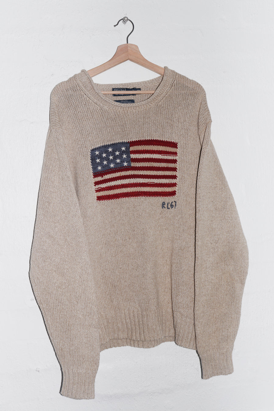 Polo Ralph Lauren USA Flag Thick Knitted Heavyweight Sweater (Rare) (XXL)