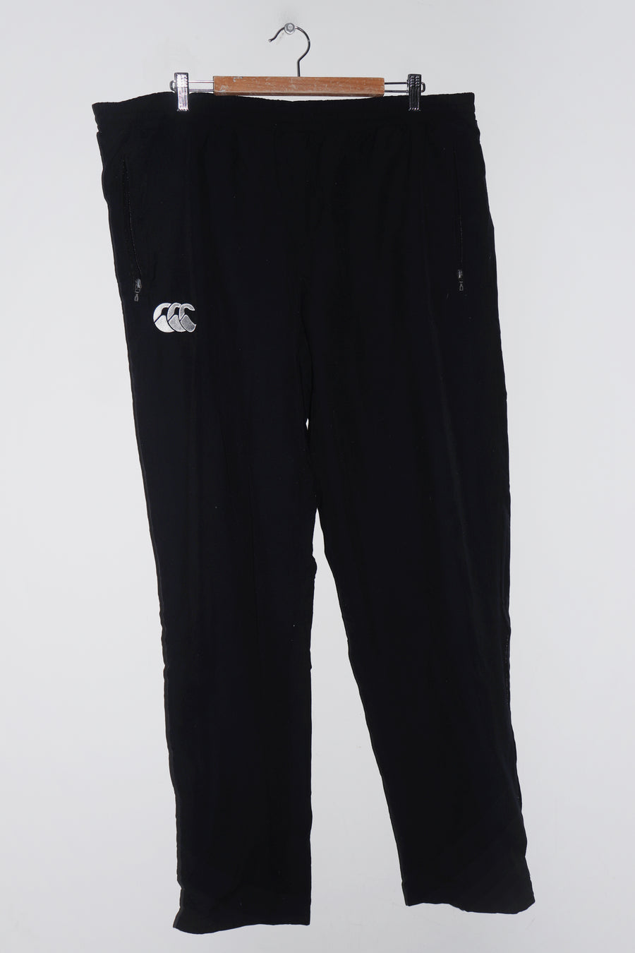 Vintage 90s Canterbury Embroidered Logo Baggy Black Track Pants (36-40)