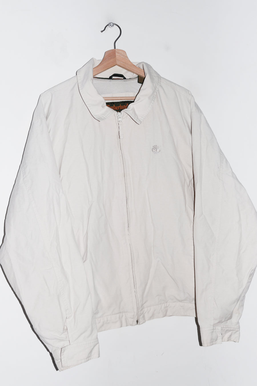 Vintage Timberland Embroidered Logo Cream Harrington Jacket (L-XL)