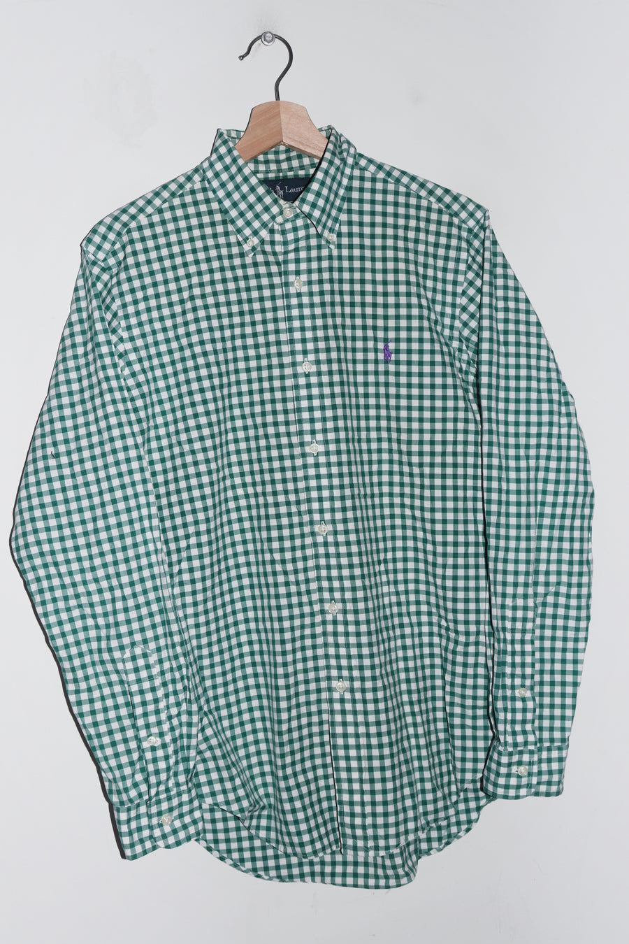 Vintage Polo Ralph Lauren Embroidered Logo Checkered Button Up Shirt (M)
