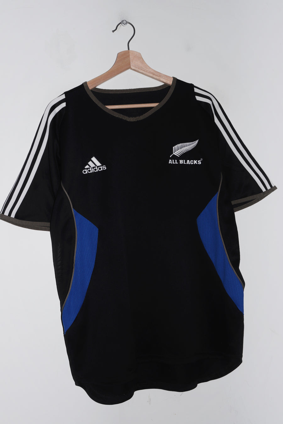 2007-08 Adidas New Zealand All Blacks Rugby Short Sleeve Jersey (M-L)