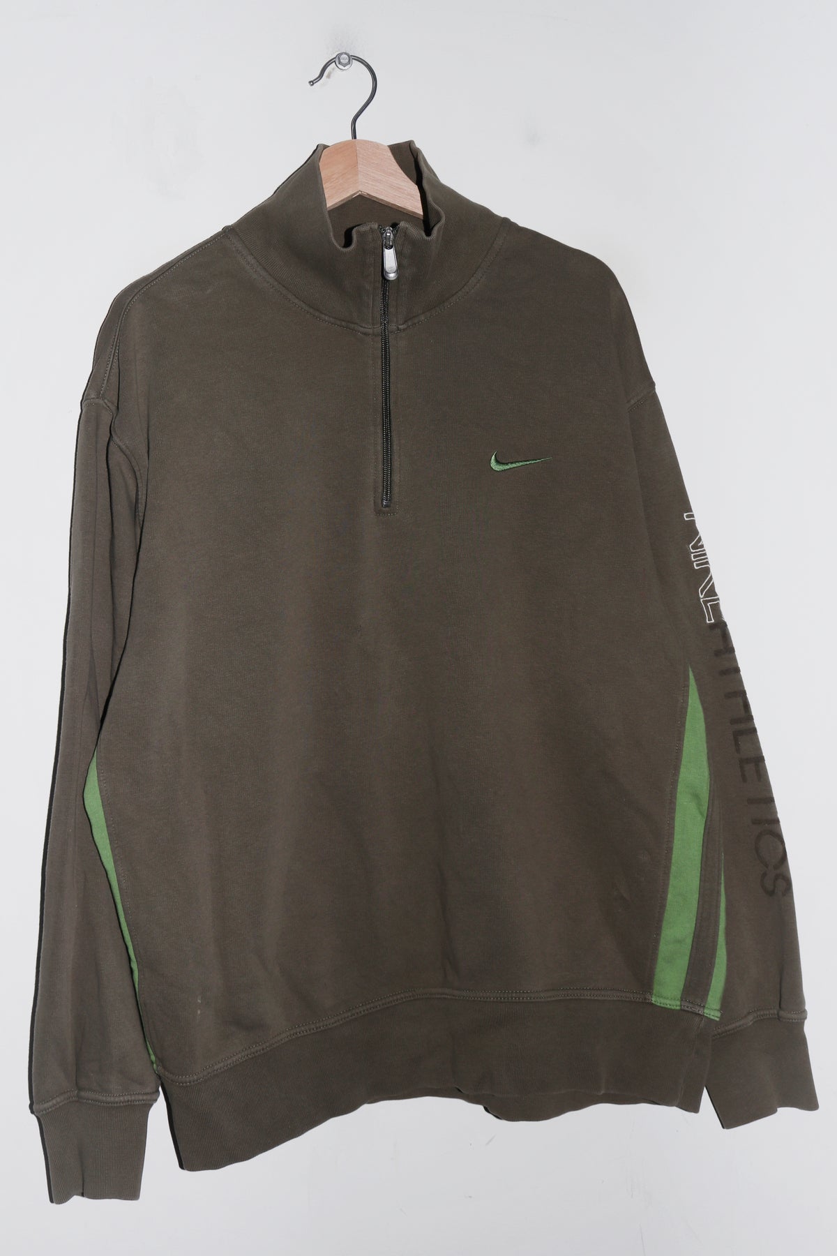 Vintage Nike Embroidered Mini Swoosh Thick Quarter Zip Jumper (XL)