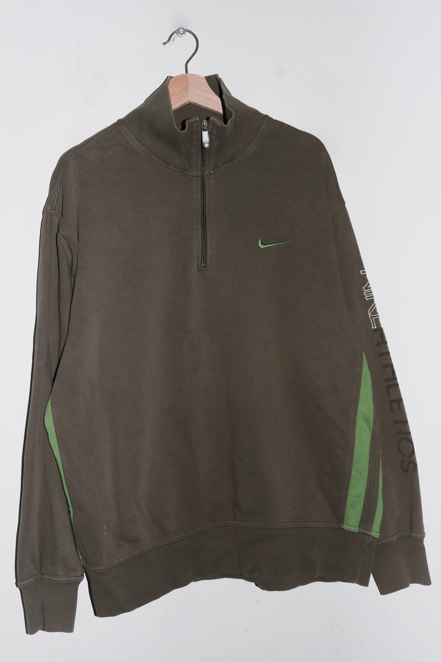 Vintage Nike Embroidered Mini Swoosh Thick Quarter Zip Jumper (XL)