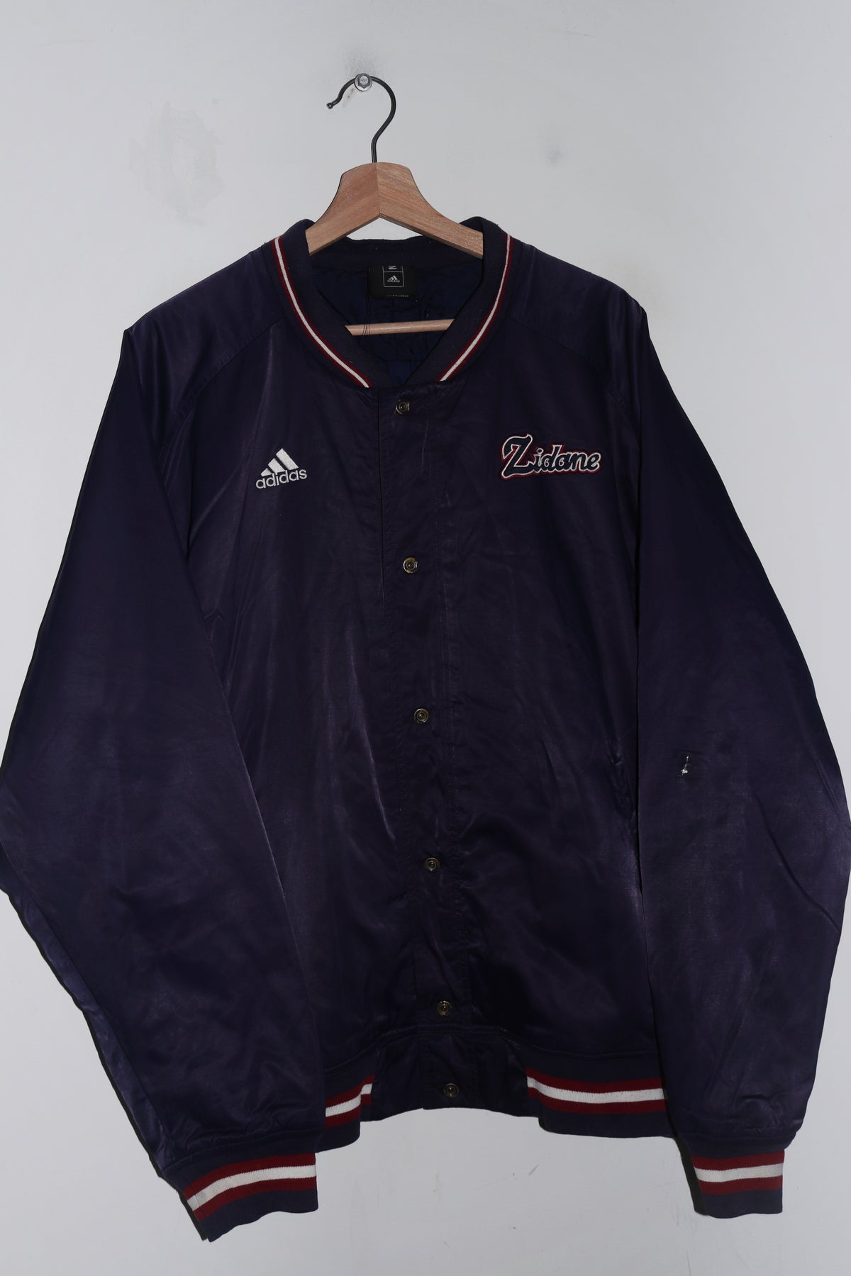 Vintage 2003 Adidas Zidane Football Thick Padded Varsity Jacket (Rare) (L-XL)