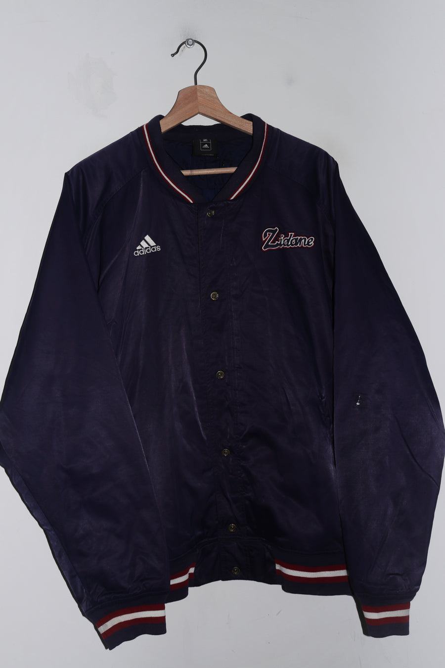 Vintage 2003 Adidas Zidane Football Thick Padded Varsity Jacket (Rare) (L-XL)