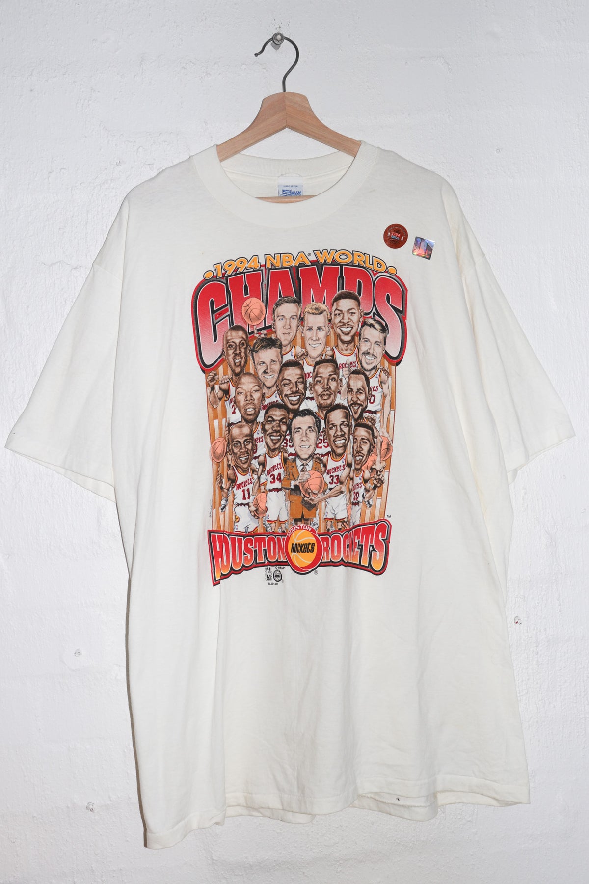 DEADSTOCK 1994 NBA Houston Rockets Champions Caricature Tee (XL)