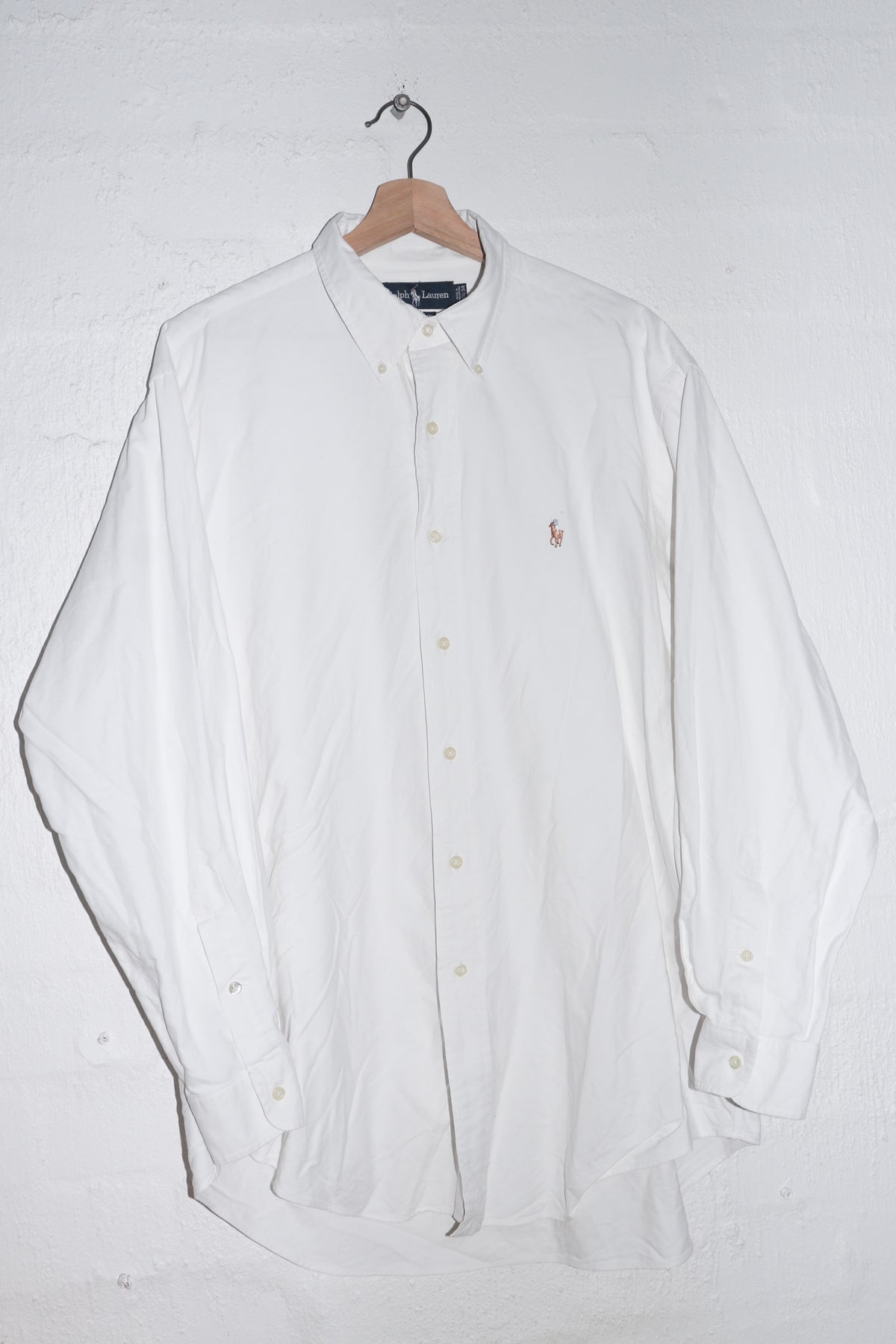 Vintage Polo Ralph Lauren Embroidered Logo Thick Button Up Shirt (L-XL)