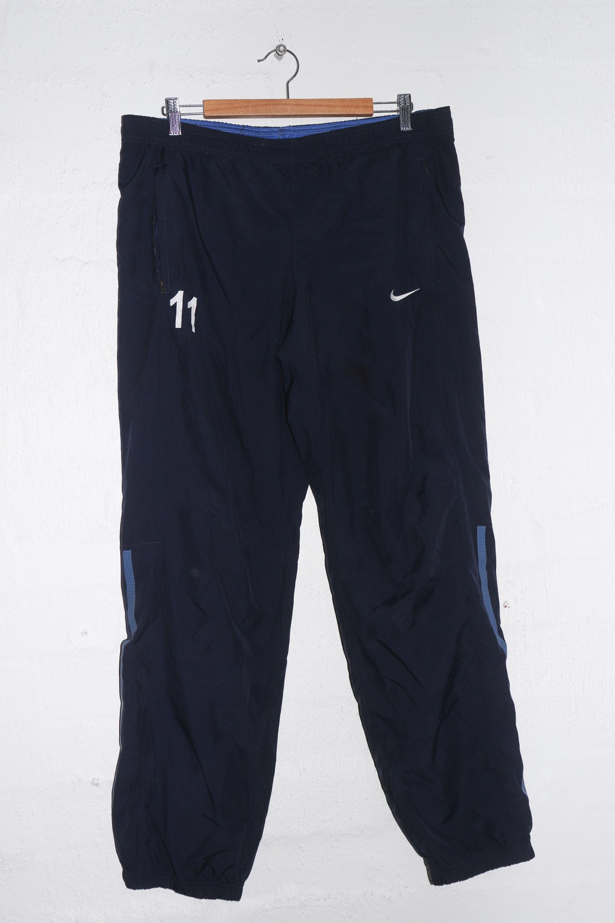 Nike Football Embroidered Swoosh Navy Track Pants (32-34)