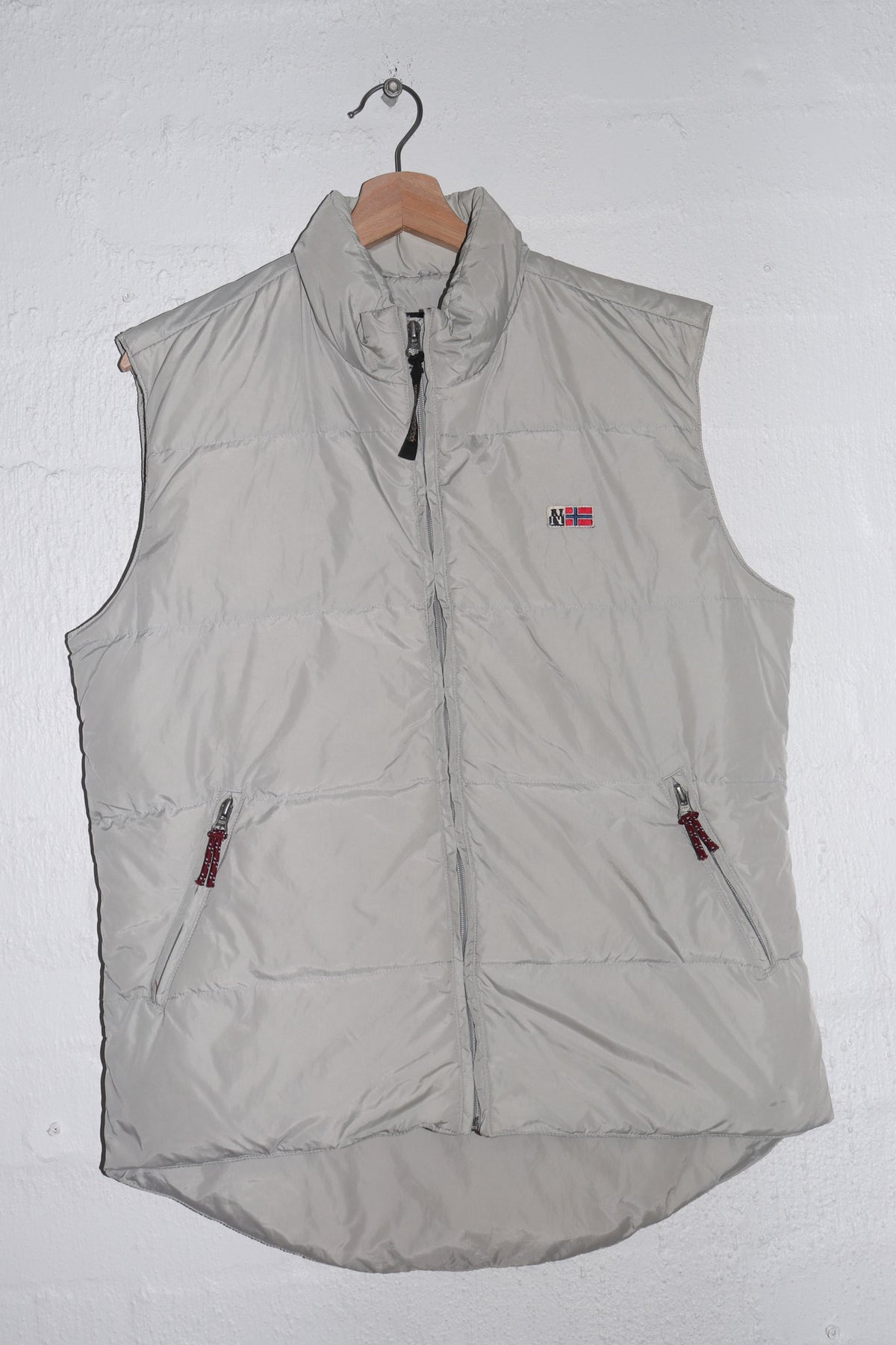 Vintage Napapijri Logo Thick Duck Down Puffer Vest (M-L)