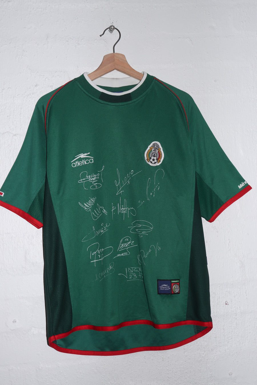 2001-021 Atletica Mexico Home Kit Printed Signatures Jersey (Rare) (M-L)