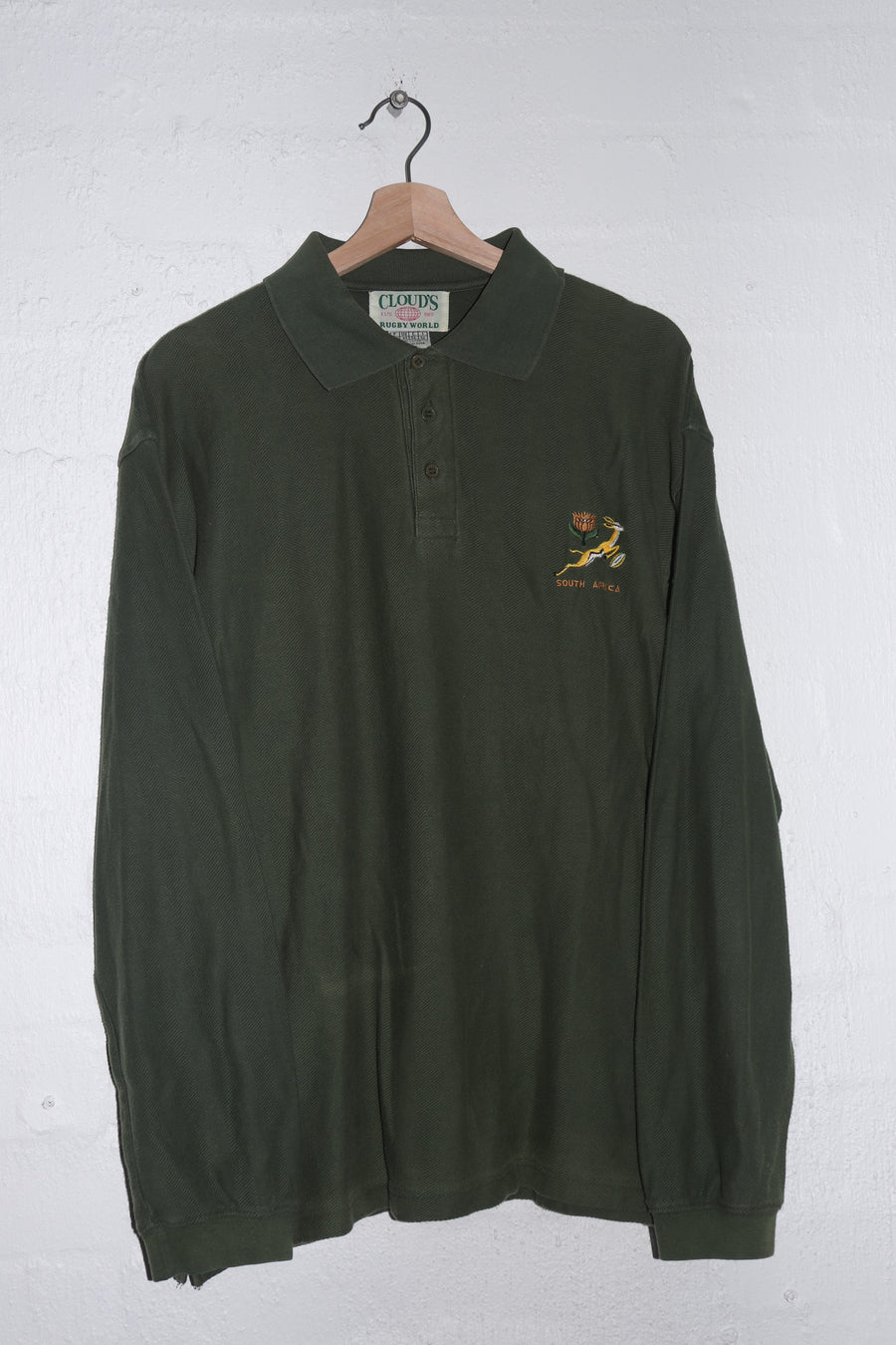Vintage South Africa Springboks Rugby Thick Long Sleeve Jersey (L)