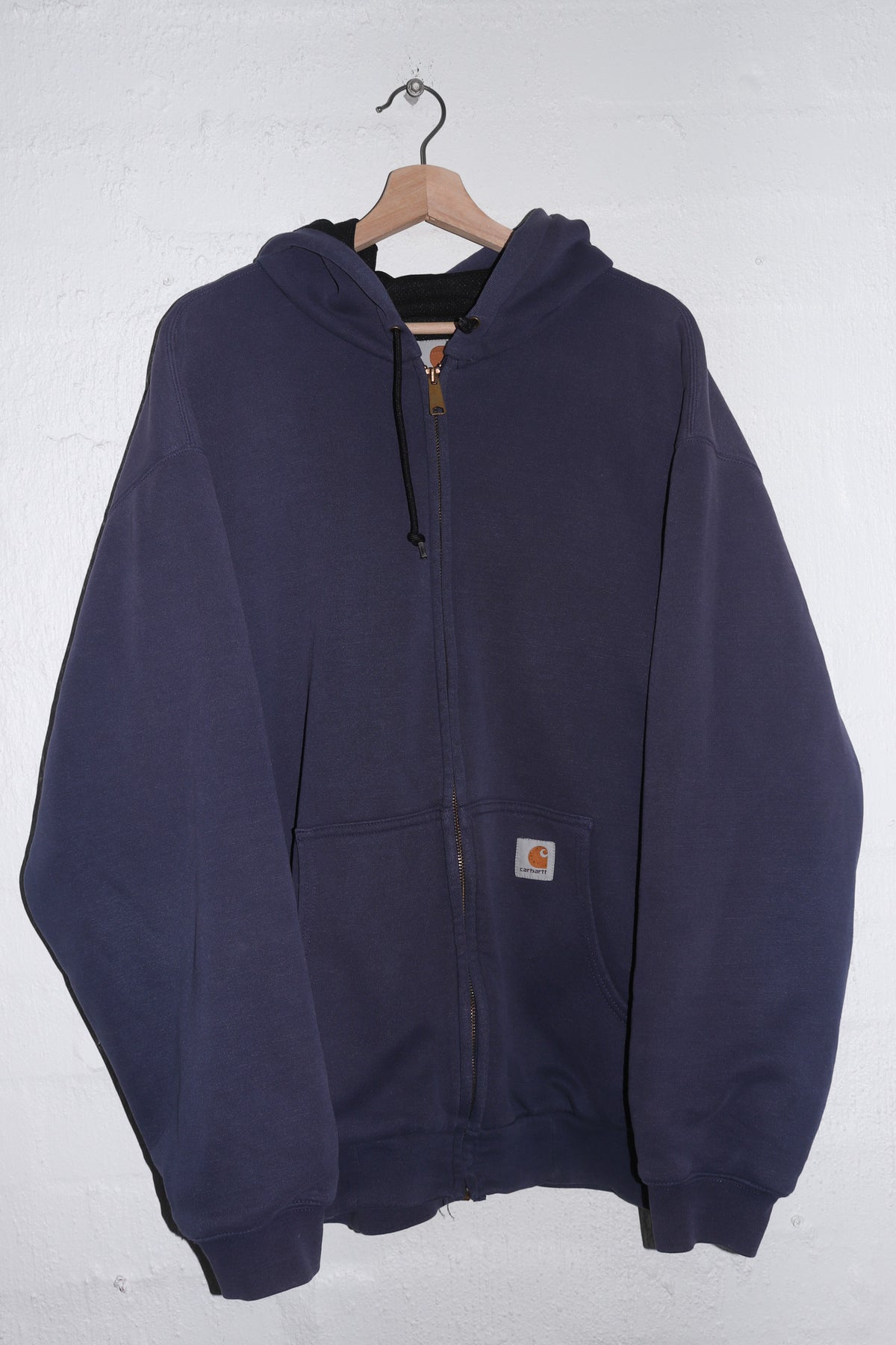 Vintage Carhartt Logo Heavyweight Double Lined Thick Cotton Hooded Jacket (XL)