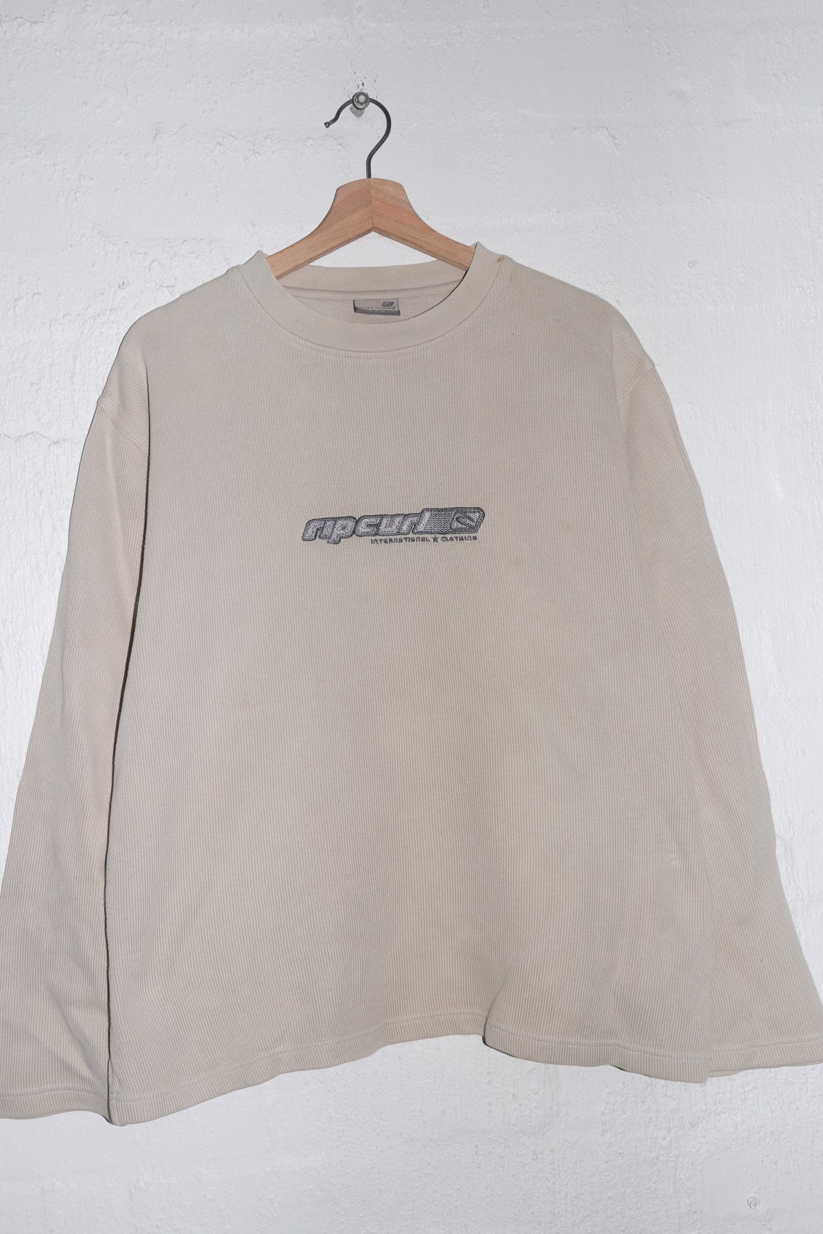 Vintage Ripcurl Surfwear Embroidered Graphic Ribbed Jumper (L)